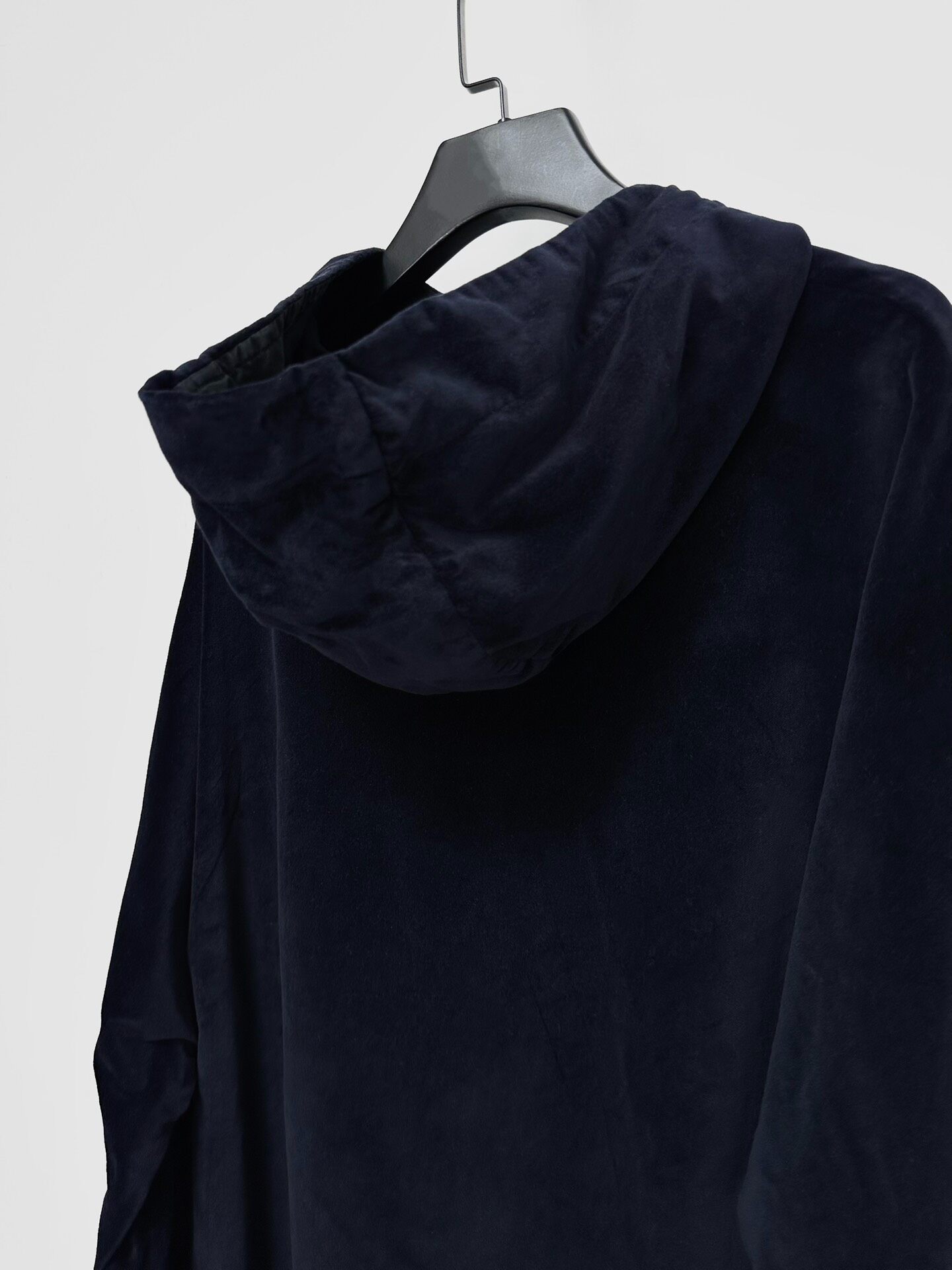 Casey Casey Blue Velvet Oversize Hooded Coat — back