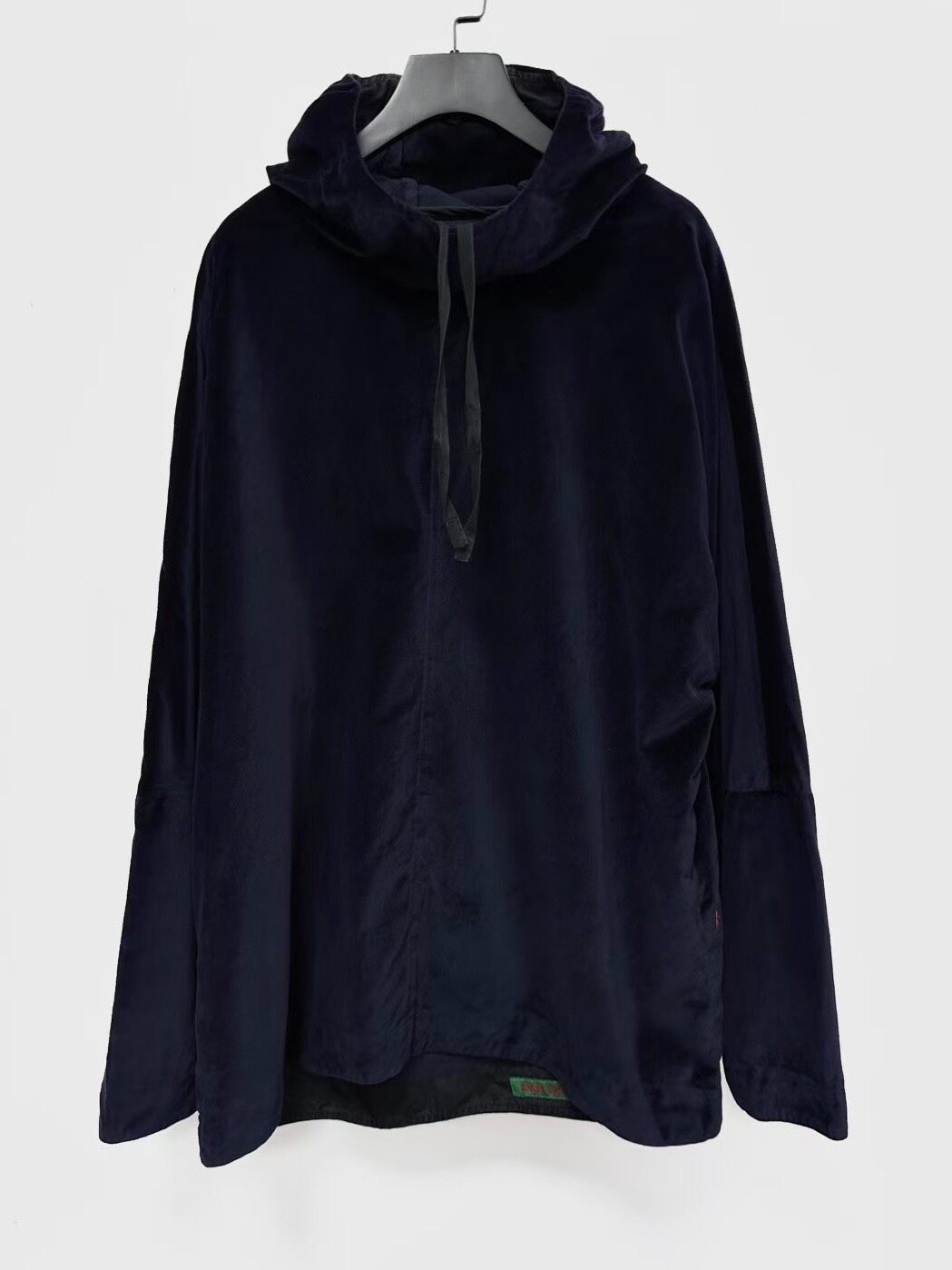 Casey Casey Blue Velvet Oversize Hooded Coat