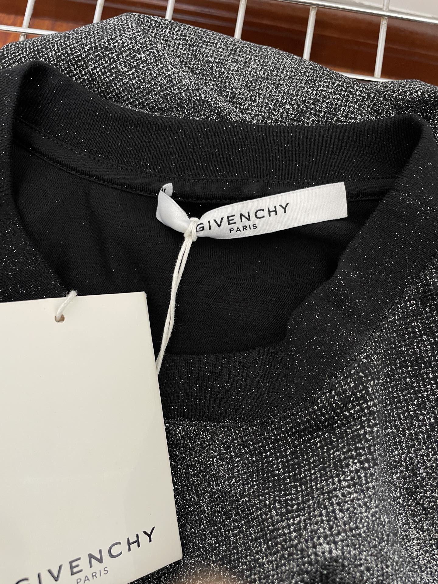 Givenchy Black Gradient Sparkly T-Shirt — detail