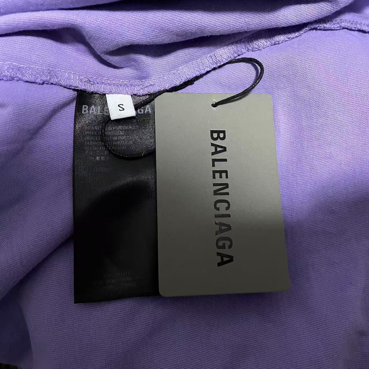 Balenciaga Purple Distressed Hoodie — back