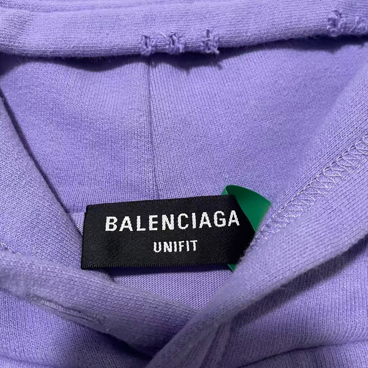 Balenciaga Purple Distressed Hoodie — detail