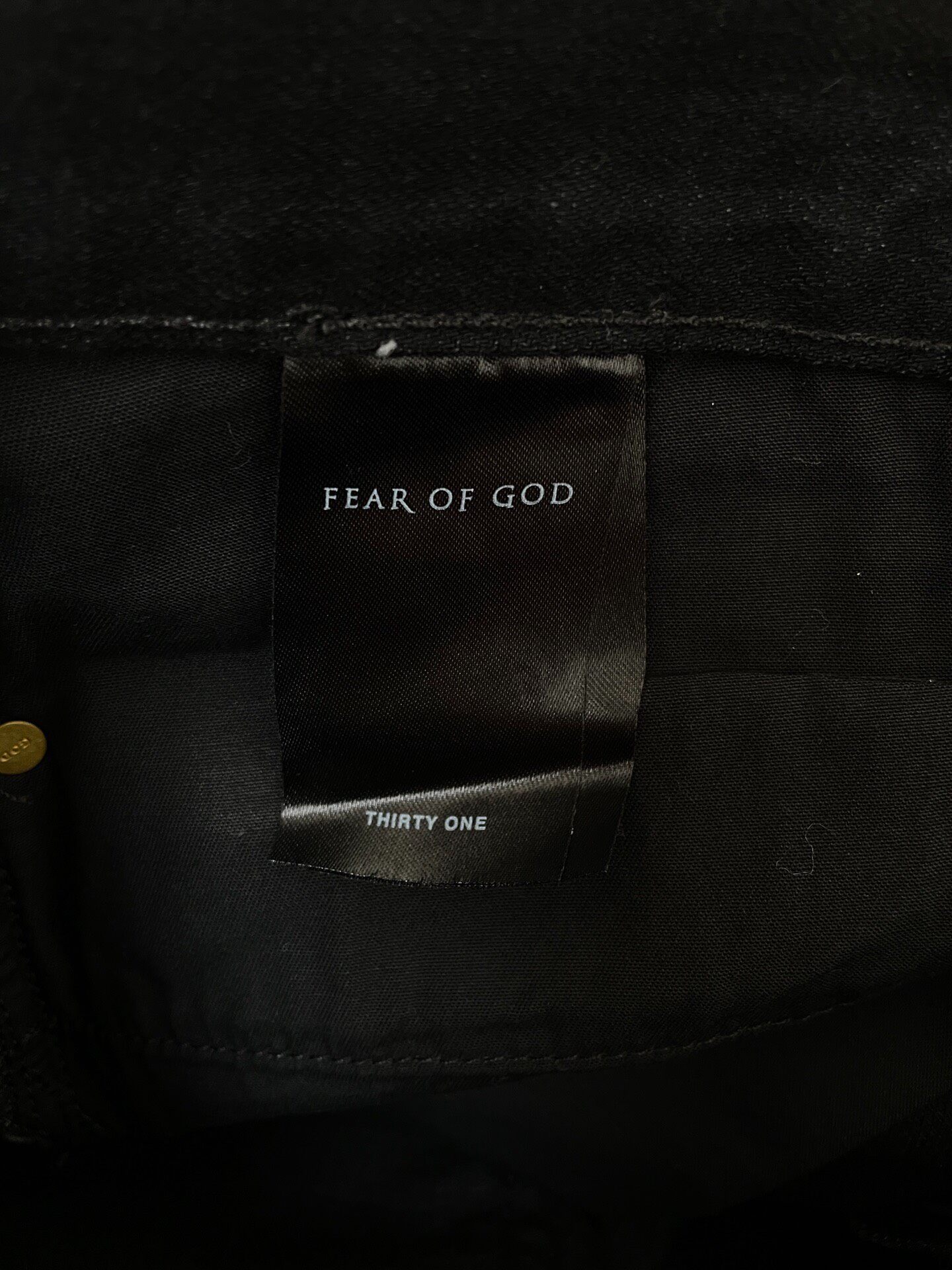 Fear of God Black Straight Jeans — back