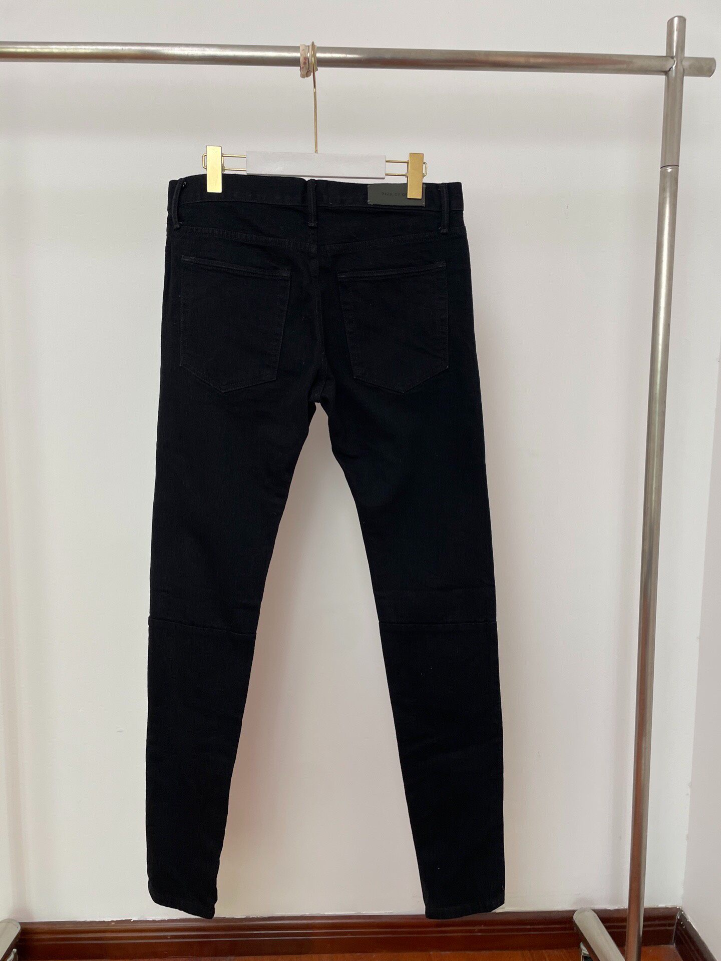 Fear of God Black Straight Jeans — front