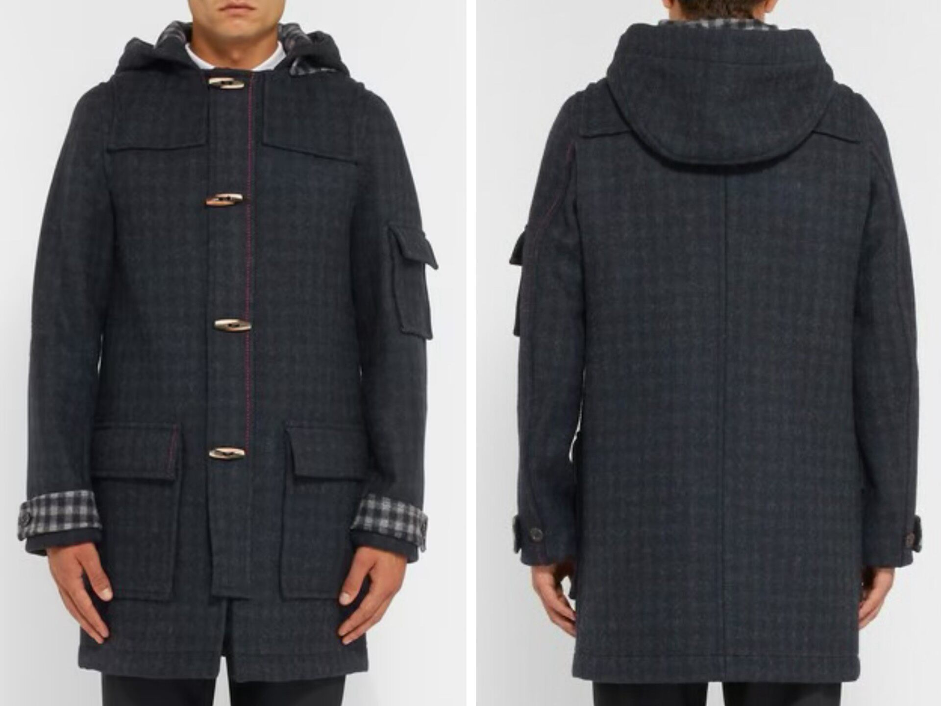 Raf Simons Navy Wool Duffle Coat 46 — detail