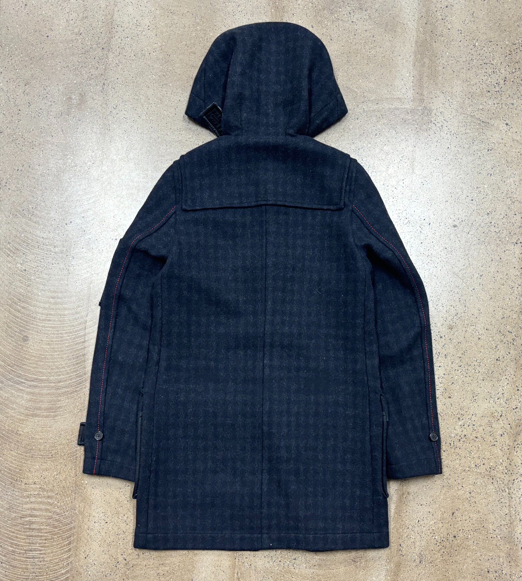 Raf Simons Navy Wool Duffle Coat 46 — front