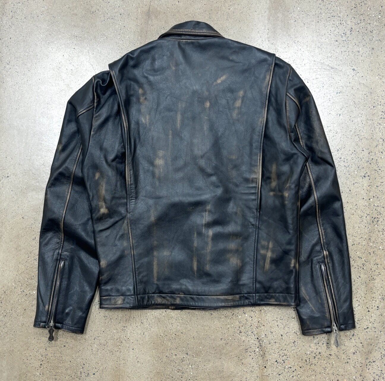 Thug Club 25ss Distressed Leather Jacket — front