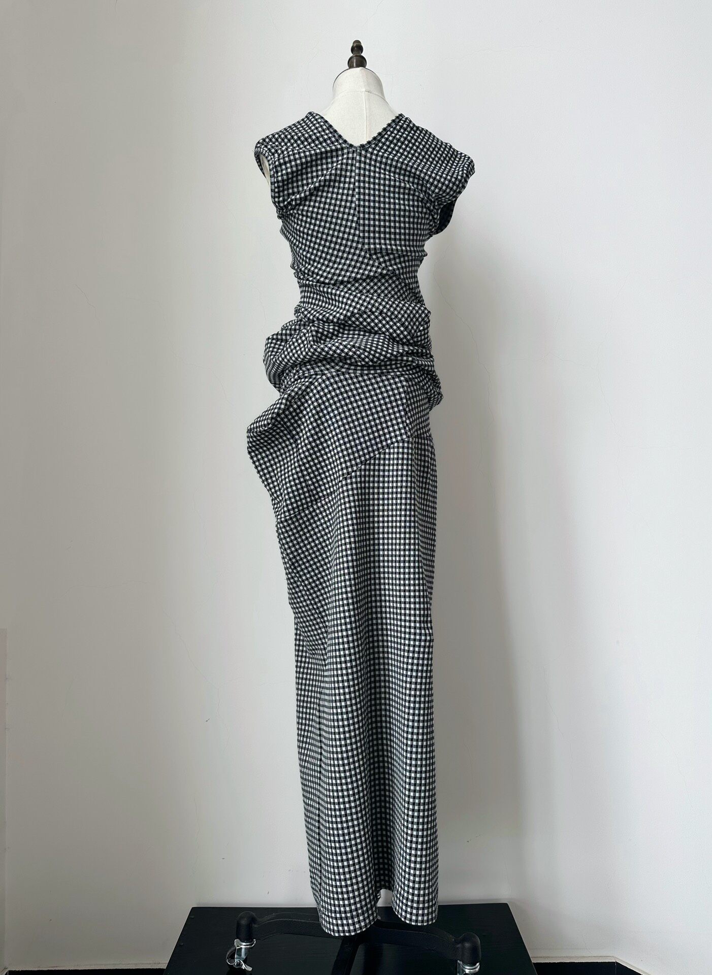Comme des Garcons 1996 Sculptural Checkered Dress — back