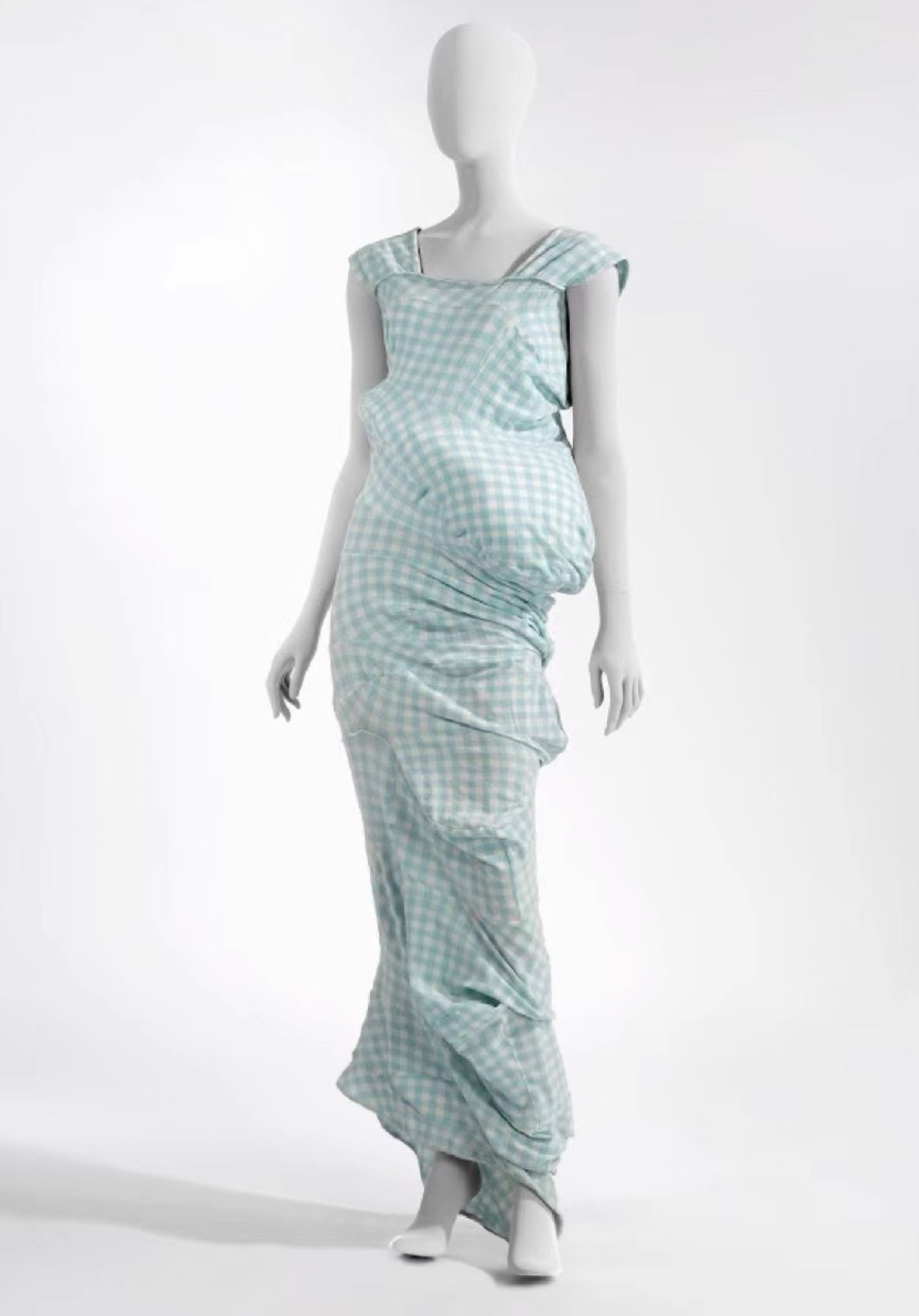 Comme des Garcons 1996 Sculptural Checkered Dress — label