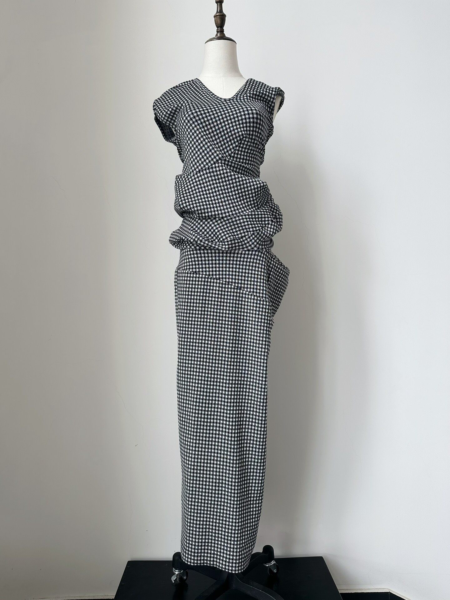 Comme des Garcons 1996 Sculptural Checkered Dress