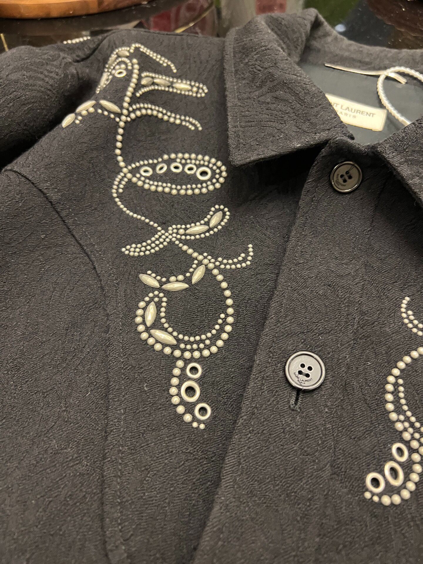 Saint Laurent 19SS Beaded Wool Jacket — back