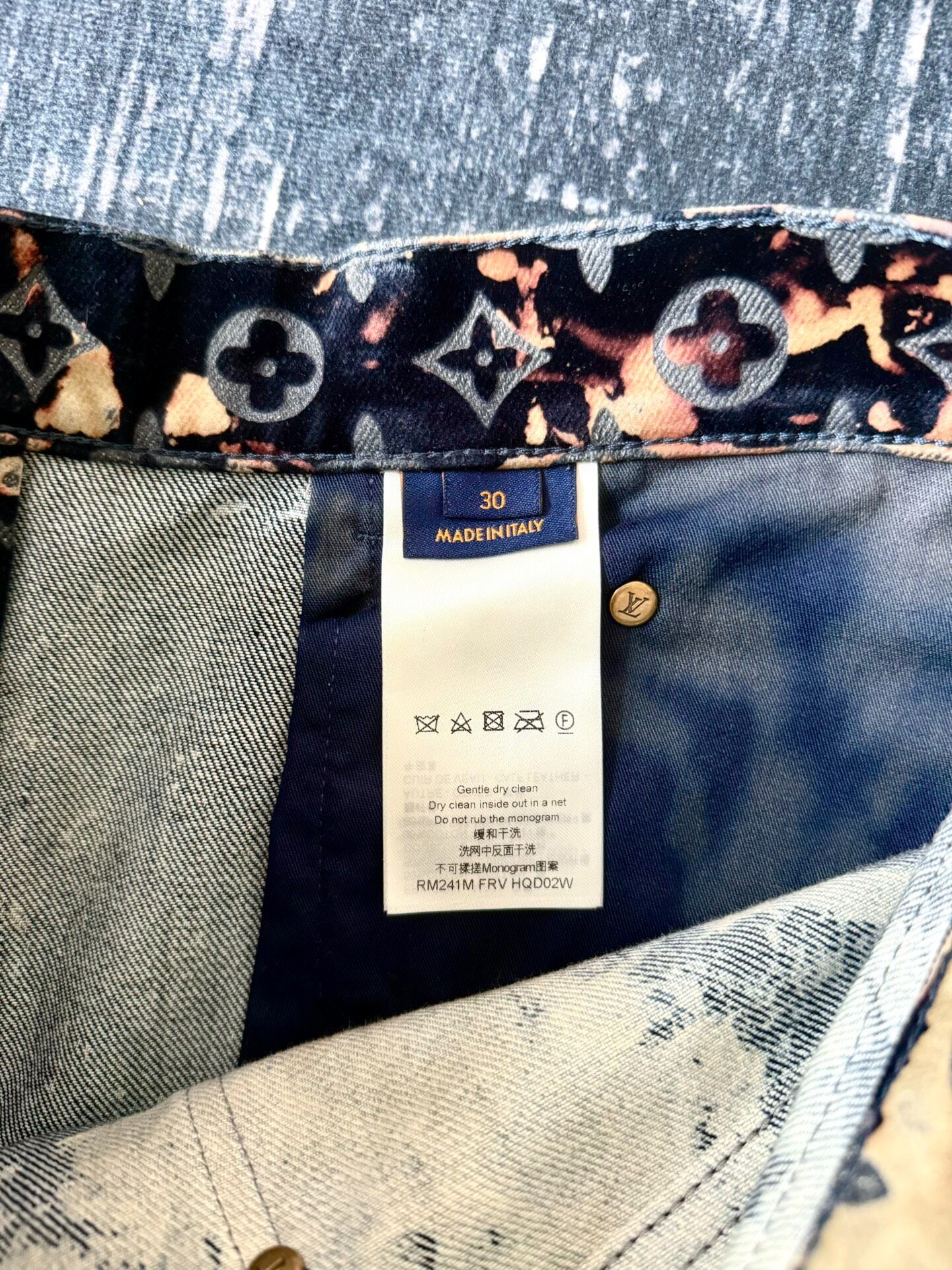 Louis Vuitton 24SS Burnt Cloud Jeans — back