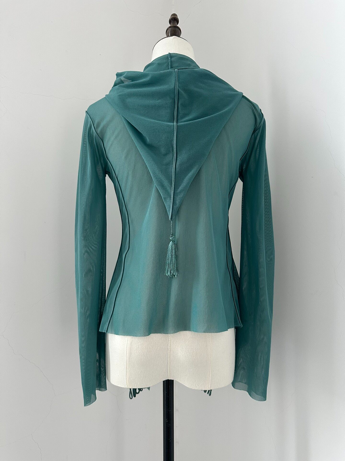 Jean Paul Gaultier Hooded Sheer Mesh Top — front