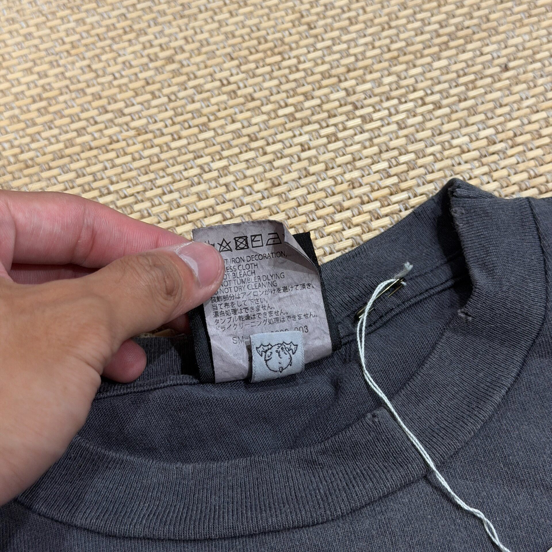 Saint Michael PS5 Dark Washed Gray Tee — back