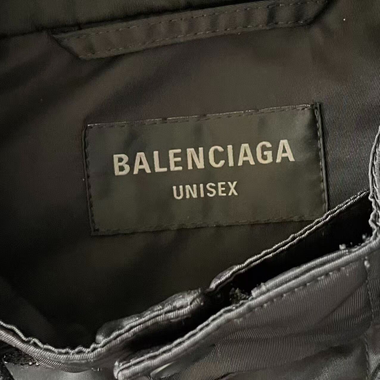 Balenciaga Hooded Tape Logo Windbreaker — detail