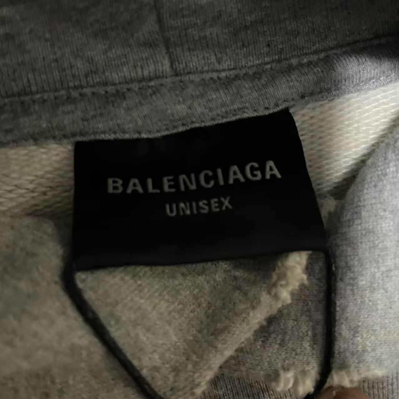 Balenciaga SS24 Gray Logo Hoodie — detail