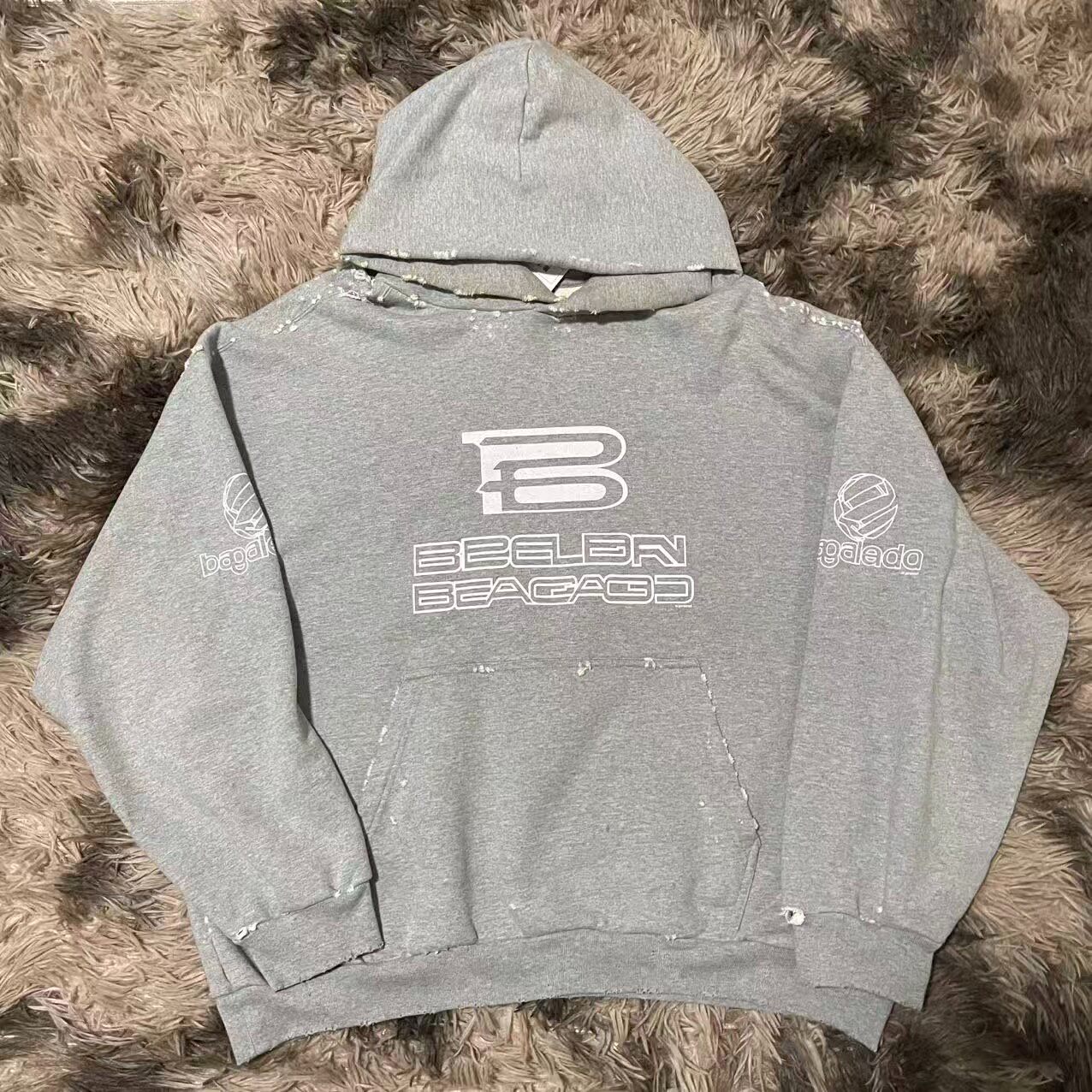 Balenciaga SS24 Gray Logo Hoodie