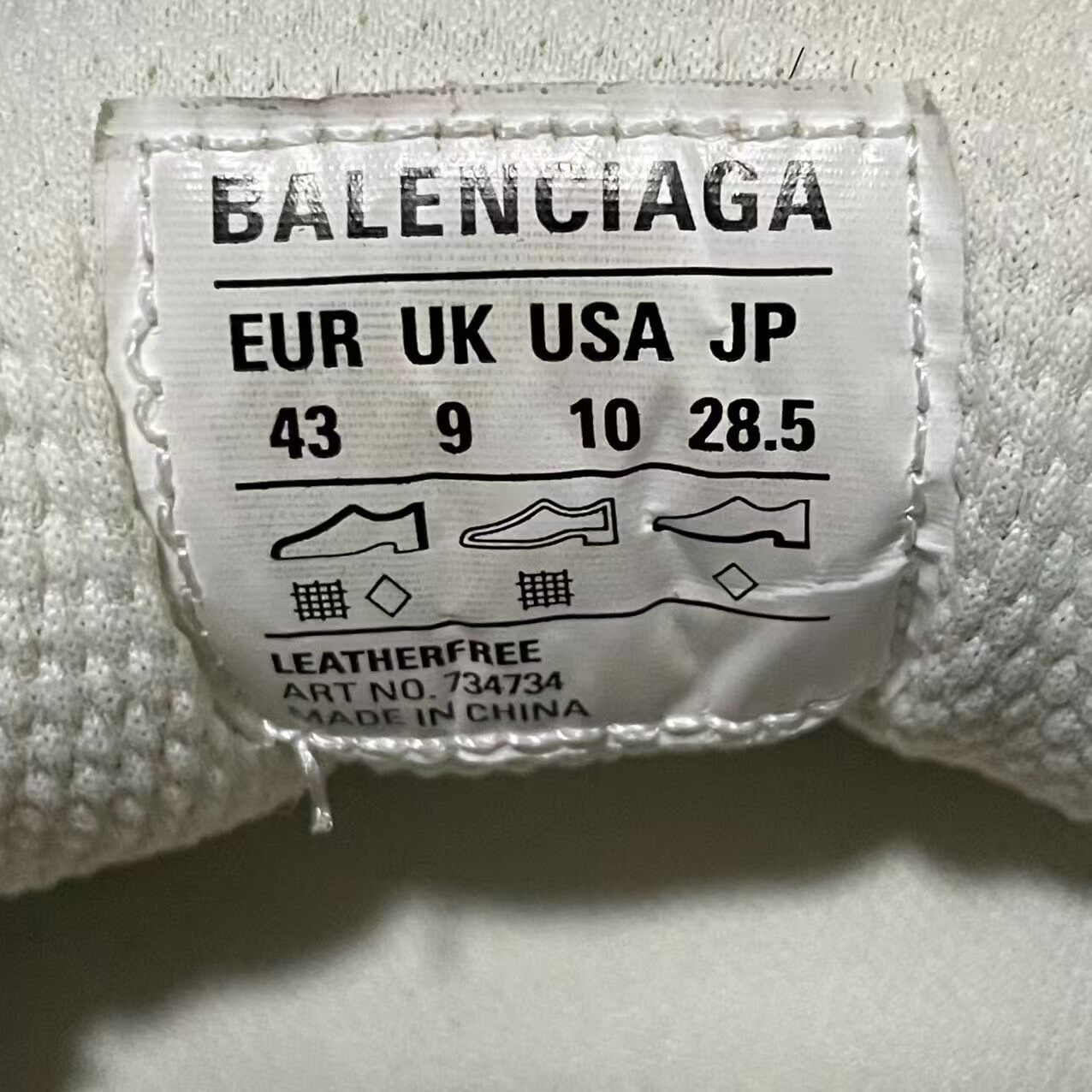 Balenciaga 3XL Beige Sneakers Size 43 — back