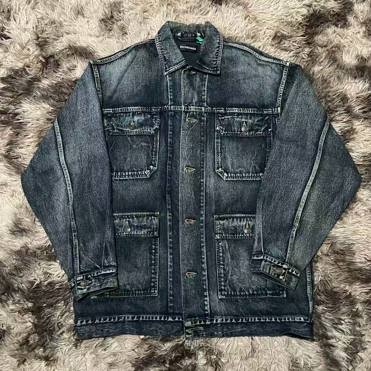 Balenciaga Oversized News Denim Jacket