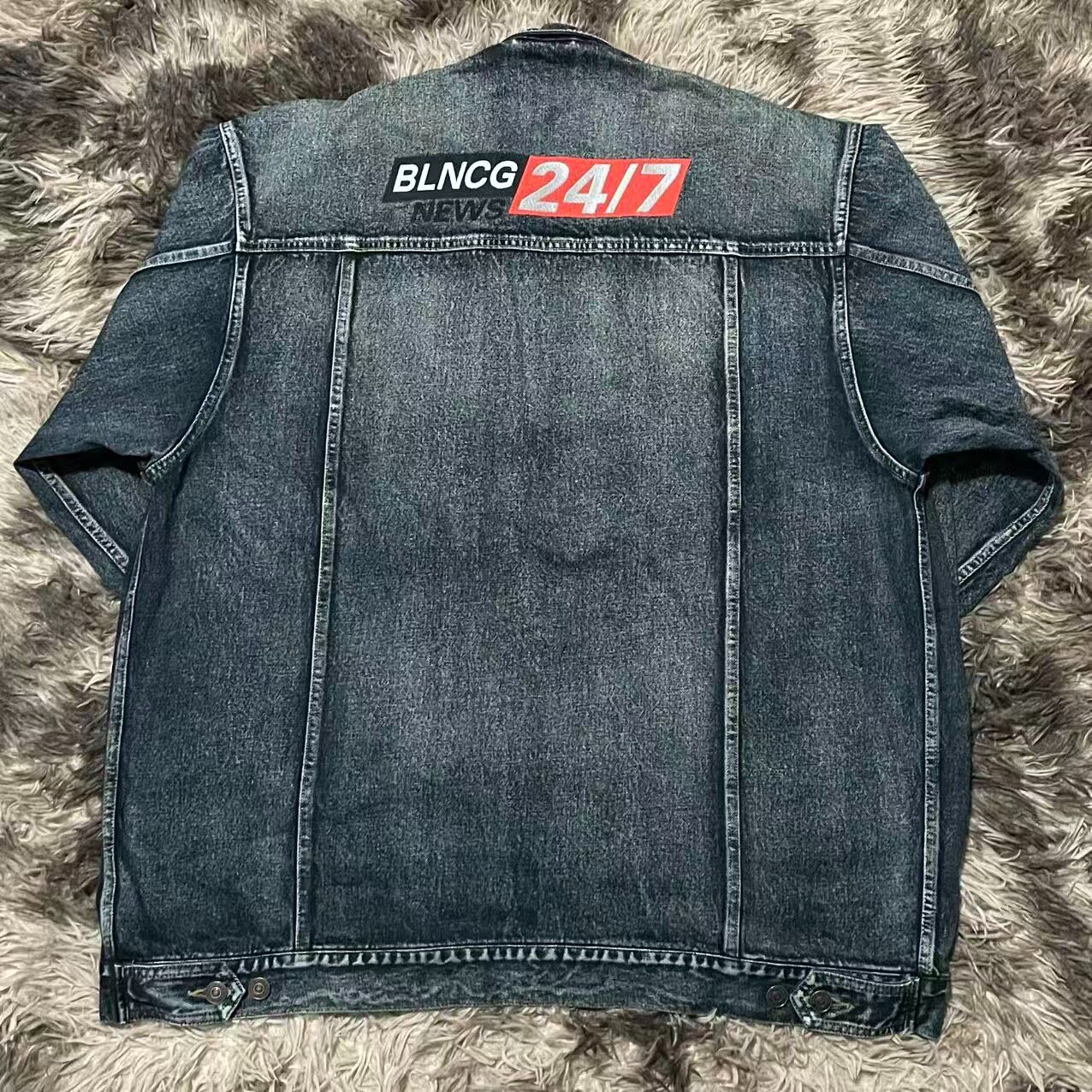 Balenciaga Oversized News Denim Jacket — front