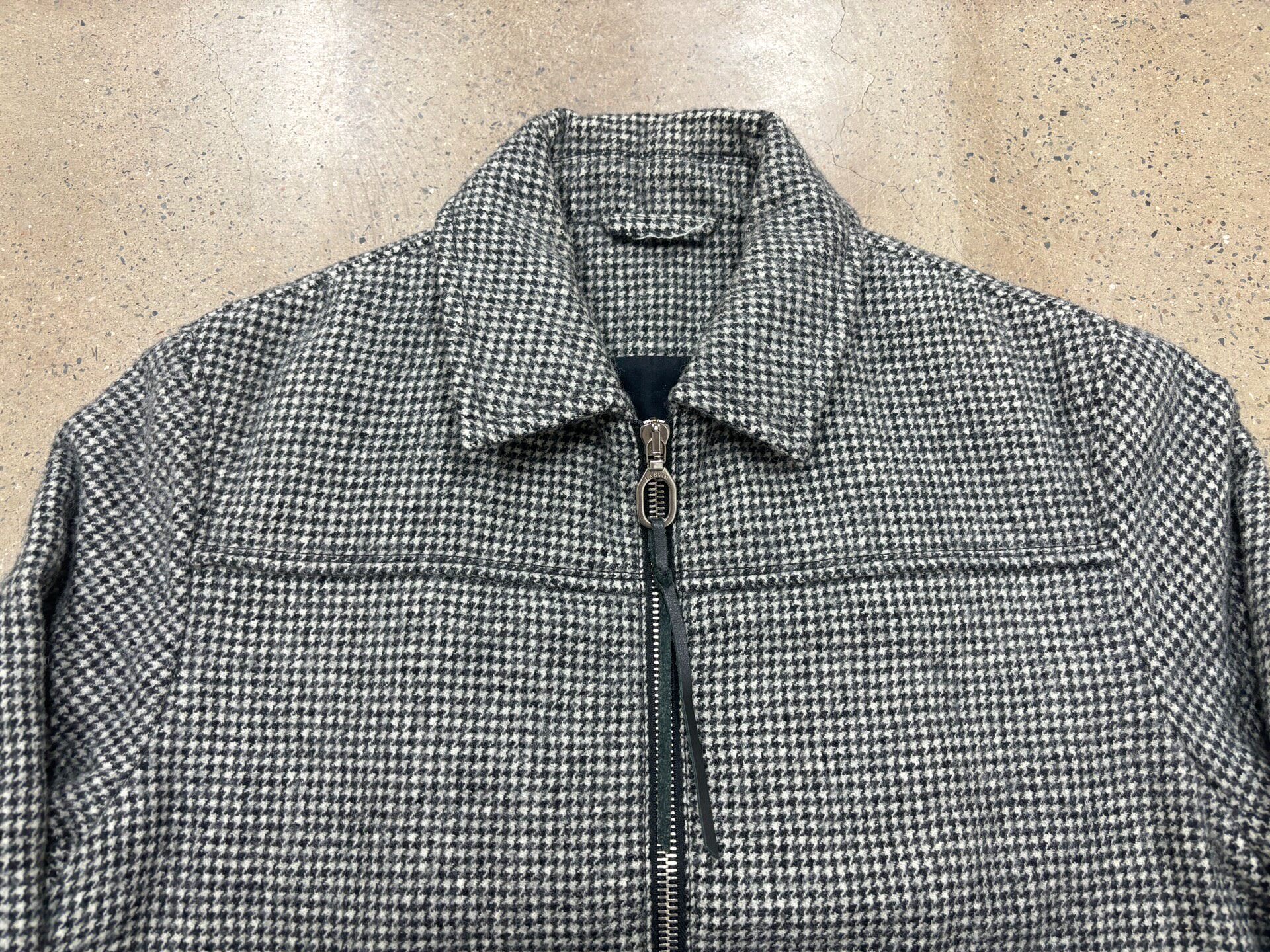 Lanvin Houndstooth Wool Harrington Jacket — label