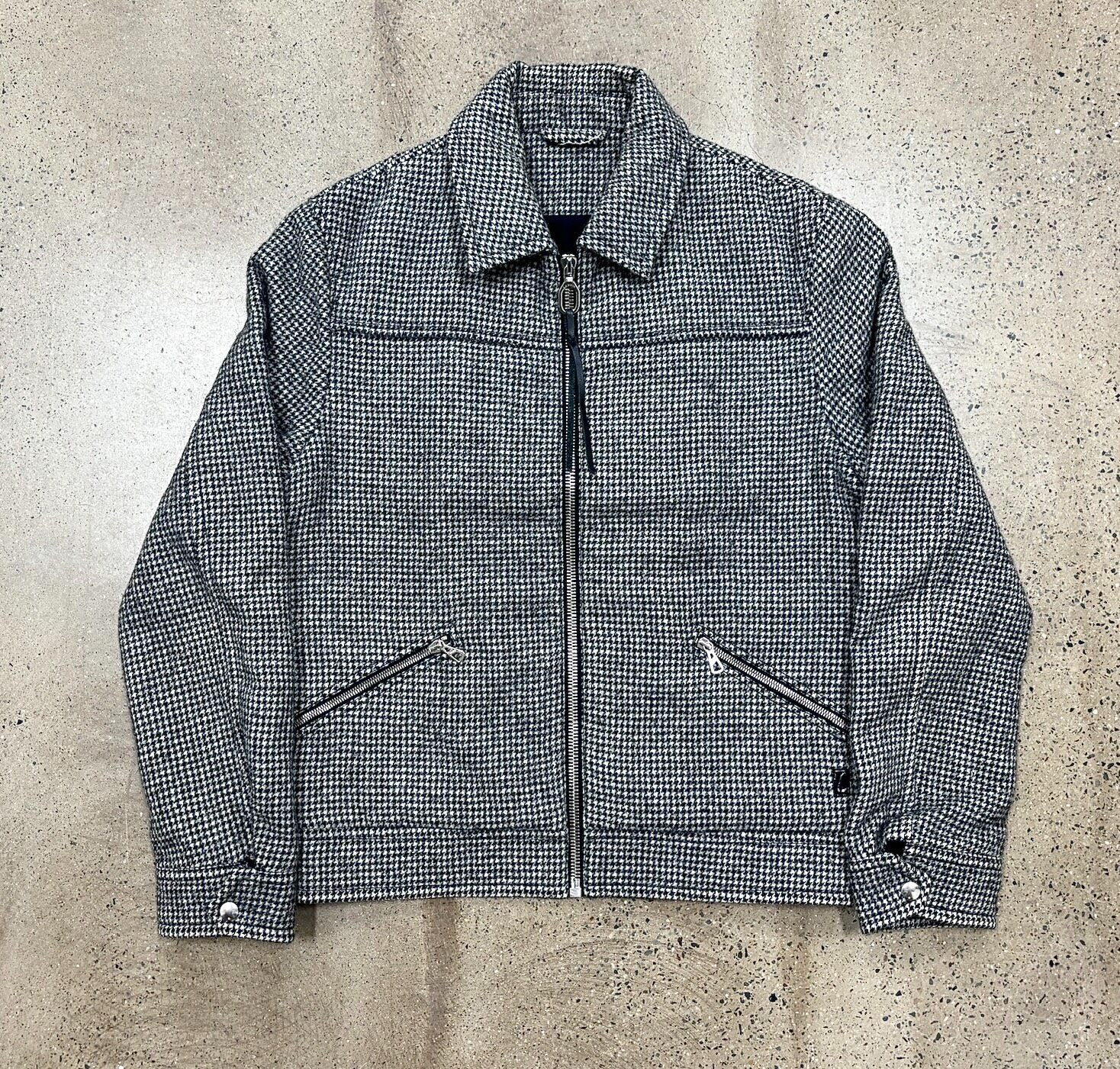 Lanvin Houndstooth Wool Harrington Jacket