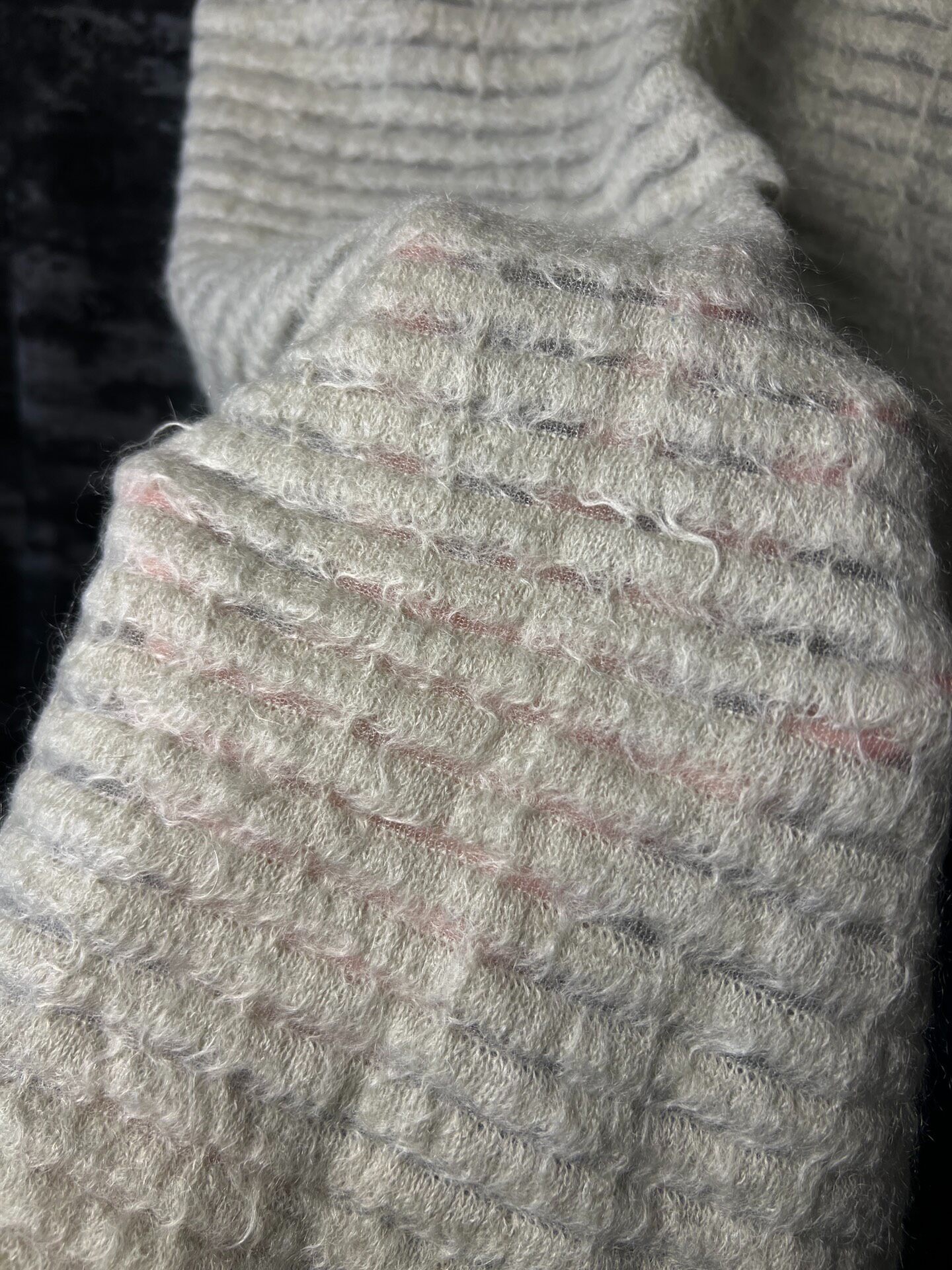 Rick Owens 16FW RP Stripe Cashmere Vest — detail