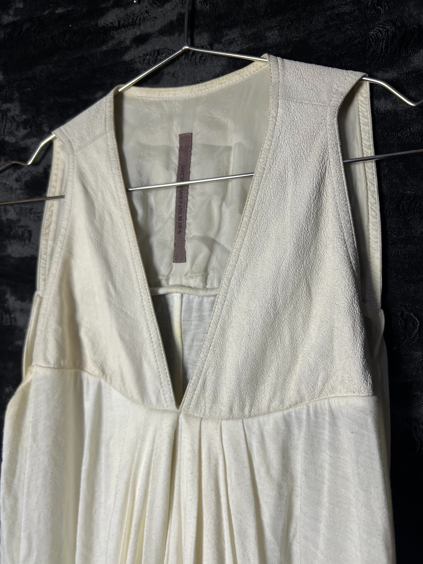 Rick Owens 15SS White Evening Dress — detail