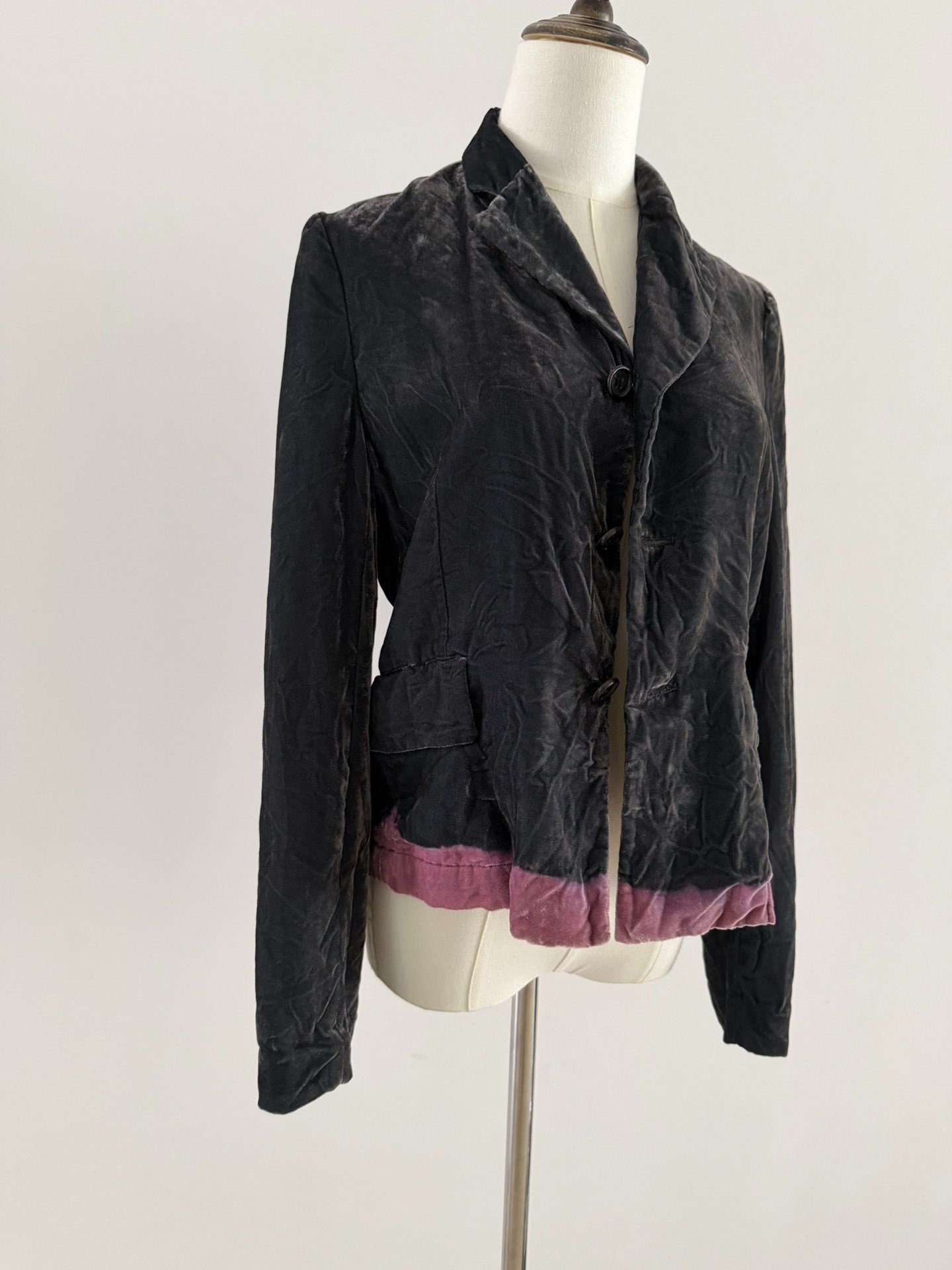 Comme Des Garcons Crinkled Velvet Blazer