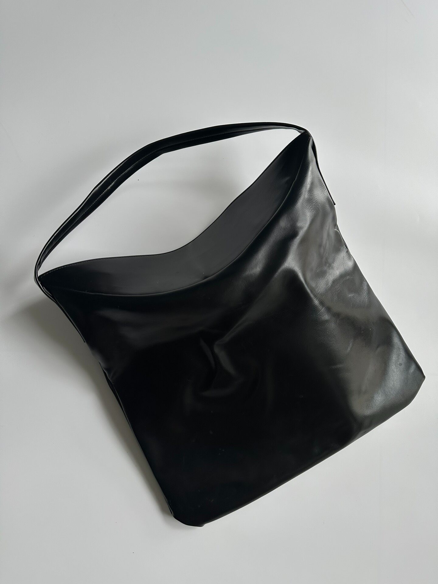 Comme des Garçons Black Leather Hobo Bag
