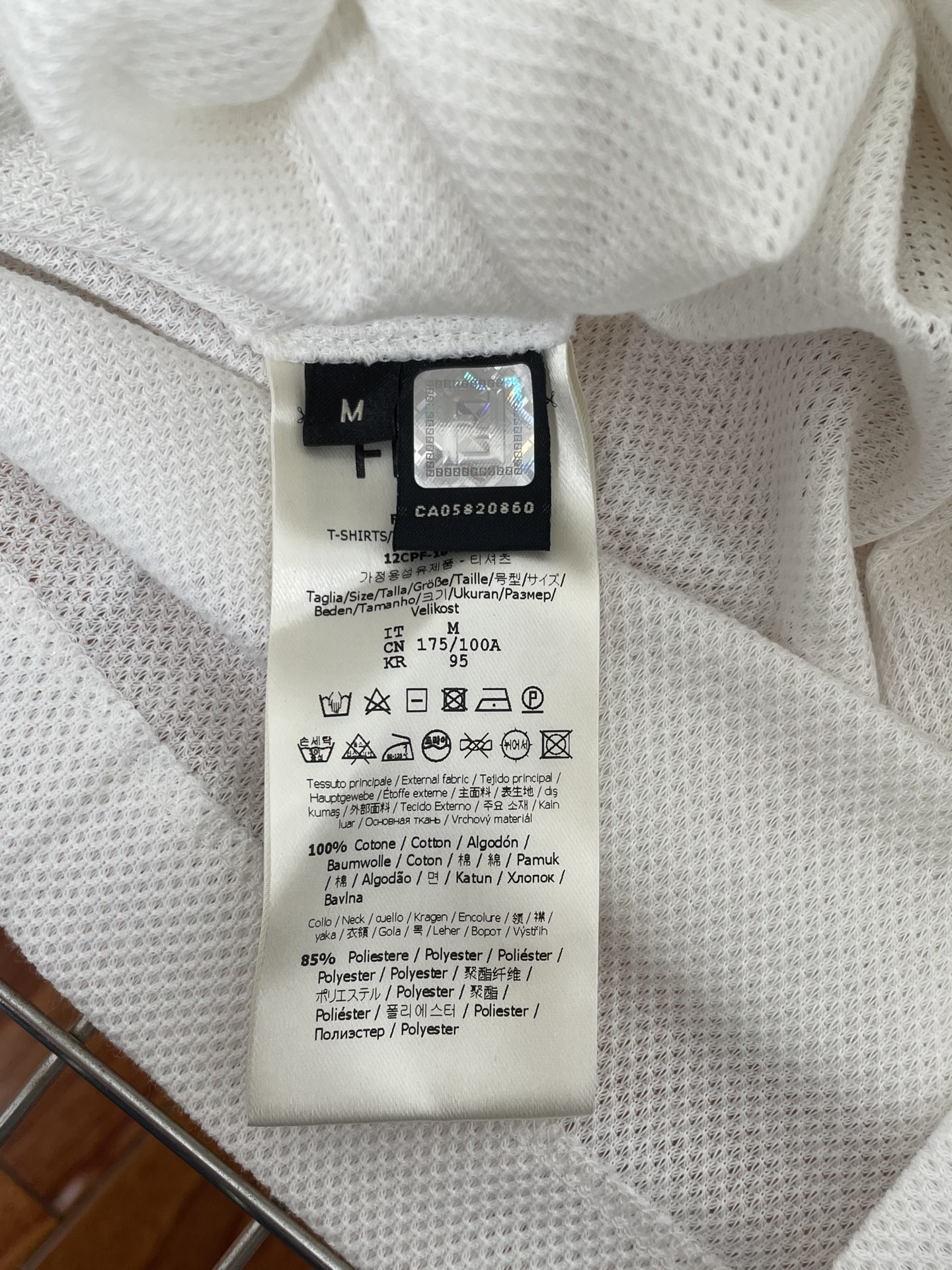 FENDI Men’s White Summer Polo Shirt — label