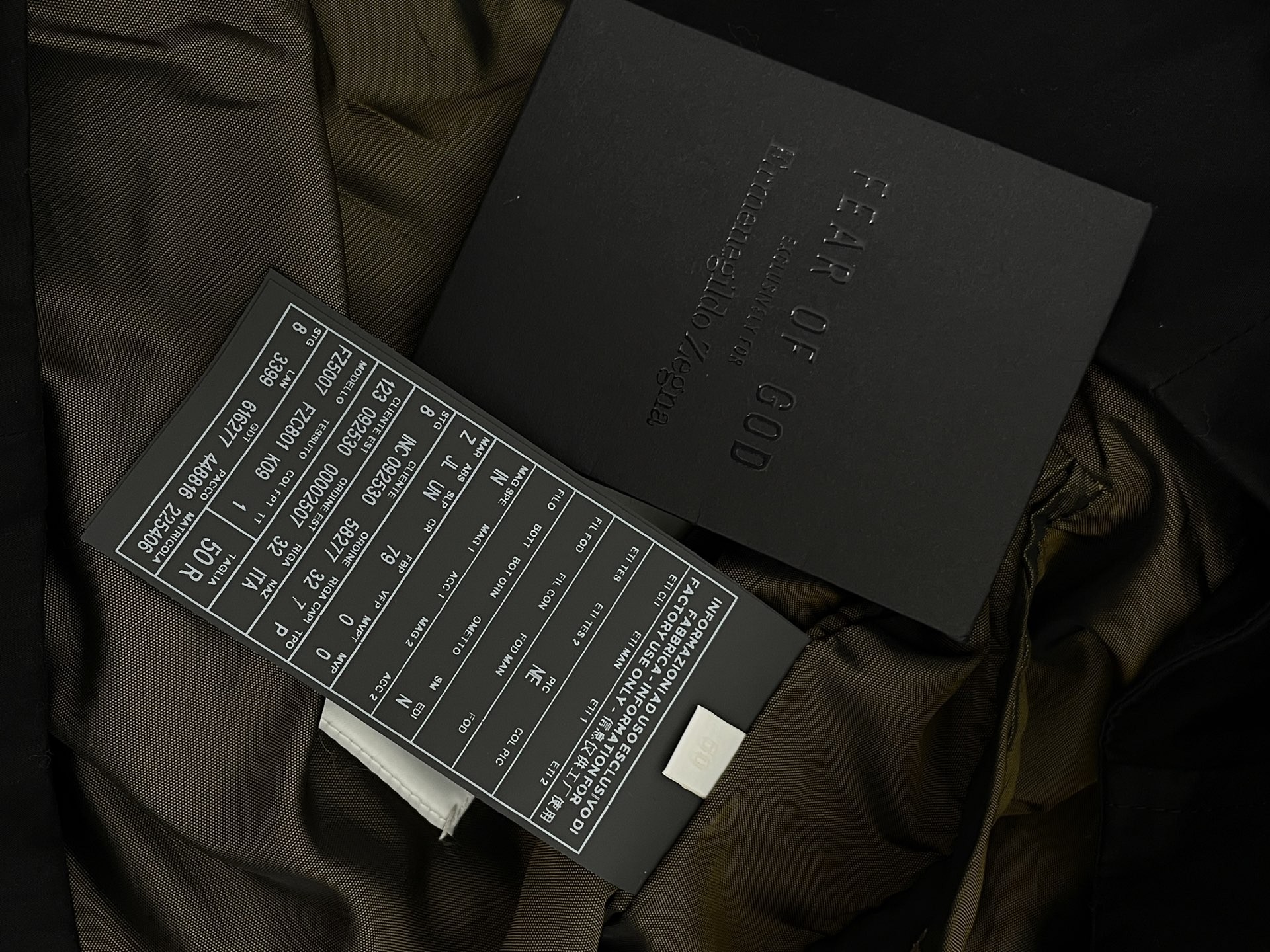 New Zegna x Fear of God Coach Jacket — back