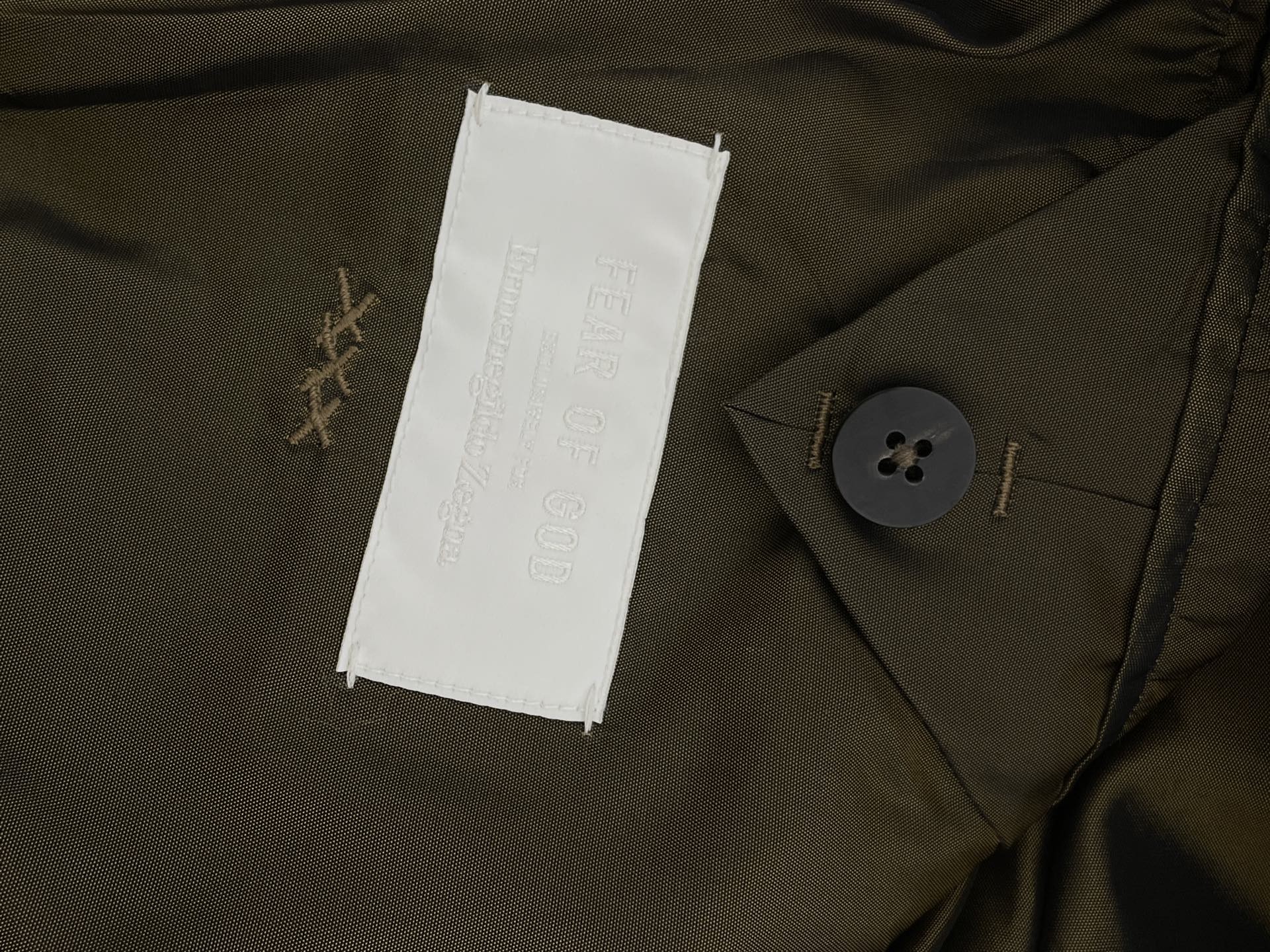 New Zegna x Fear of God Coach Jacket — detail
