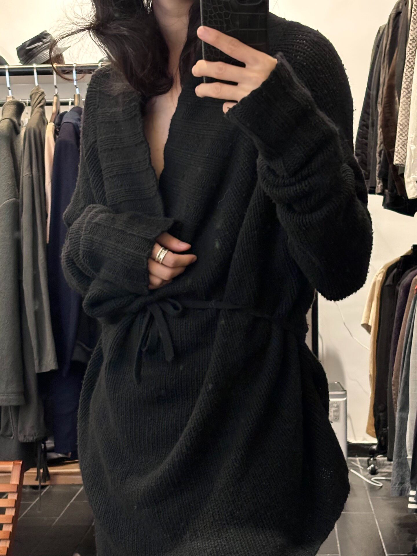 Ann Demeulemeester Belted V-Neck Sweater — front