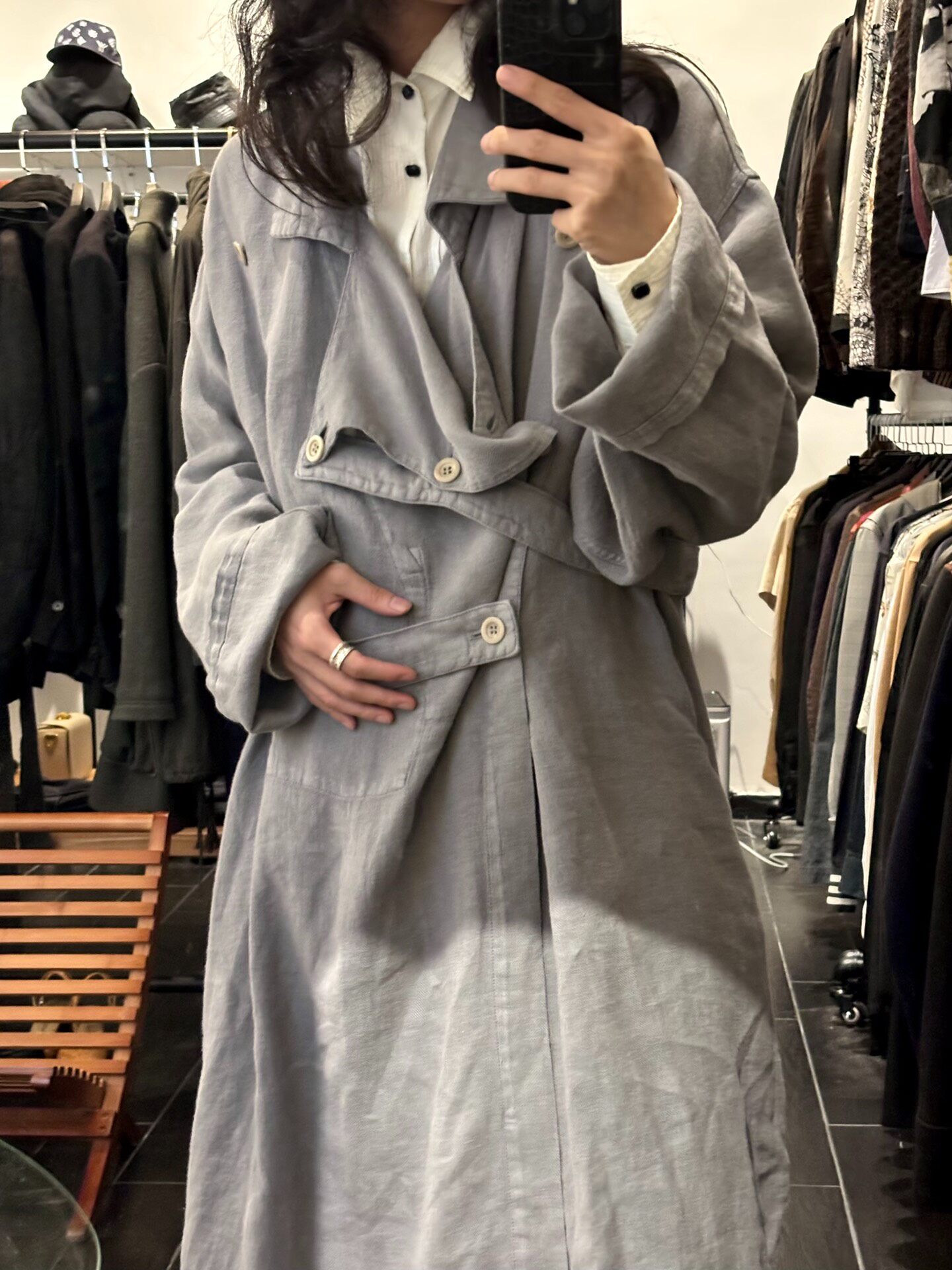 Maison Margiela 2021 Long Gray Coat — front