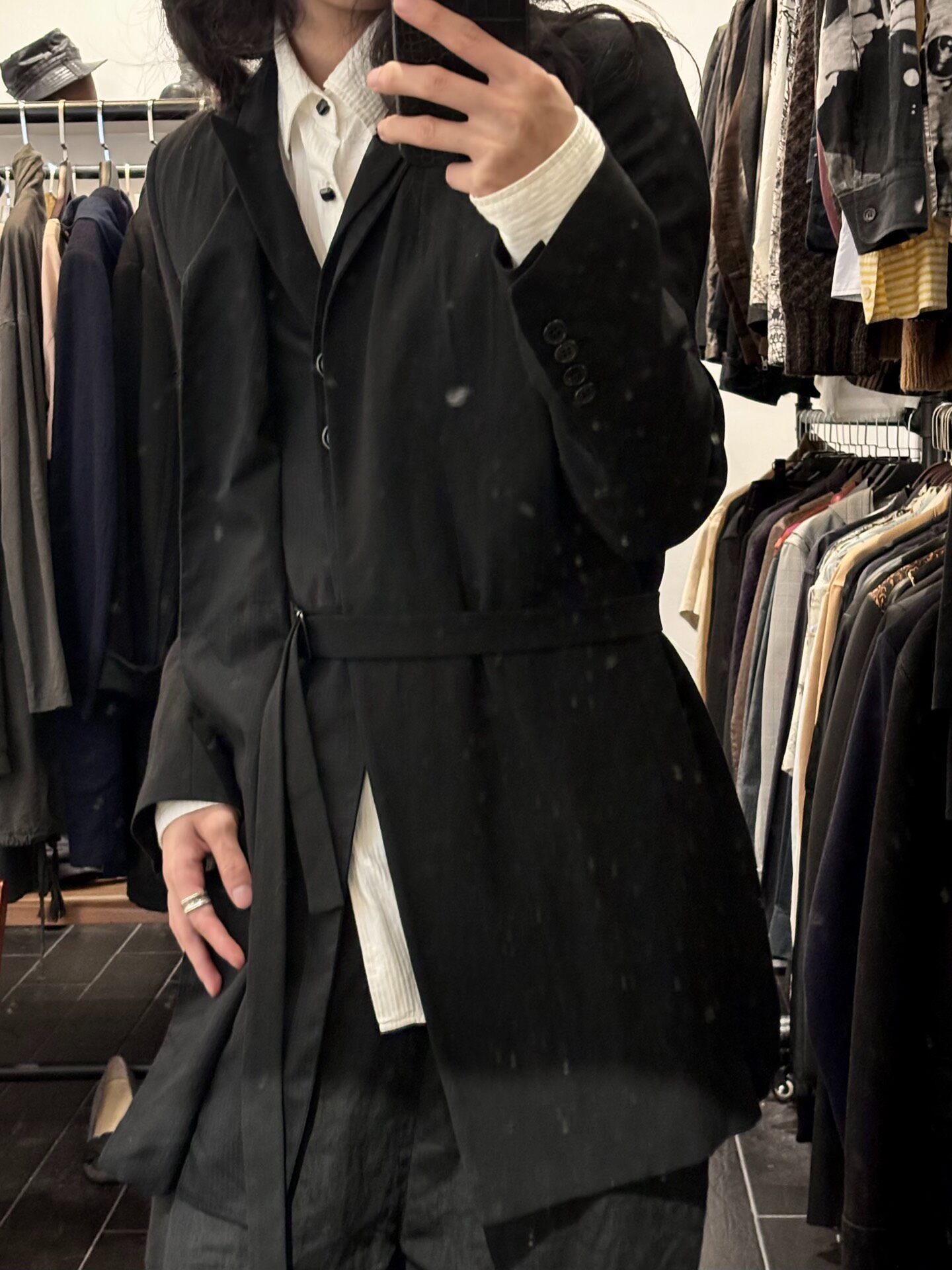 Ann Demeulemeester Asymmetrical Belt Suit — front