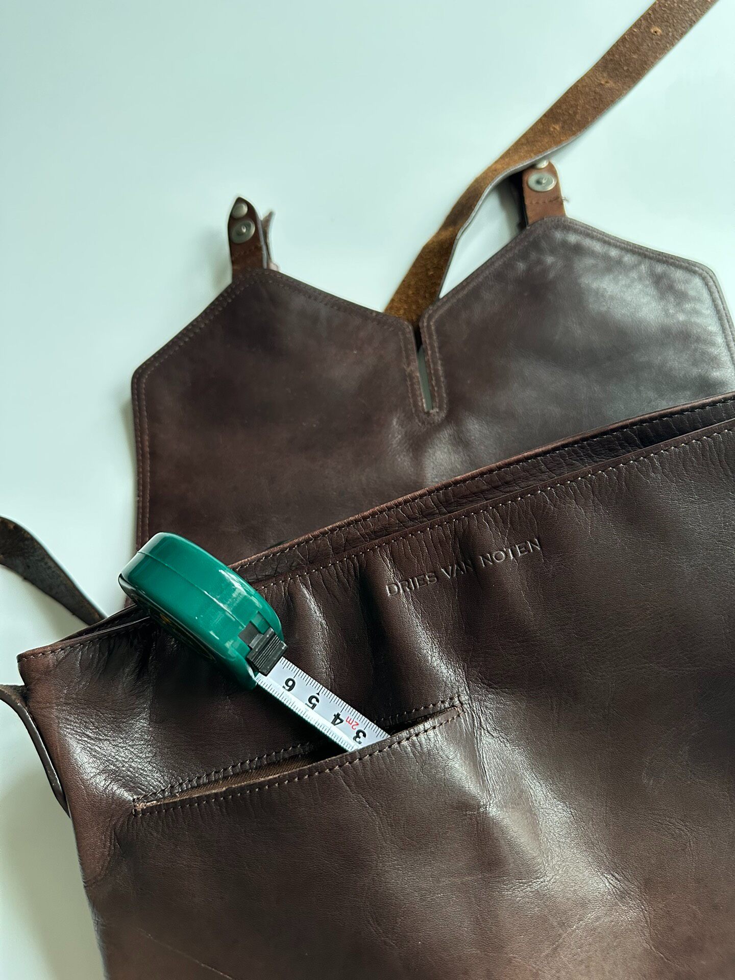 Dries Van Noten Vintage Leather Crossbody Bag — label