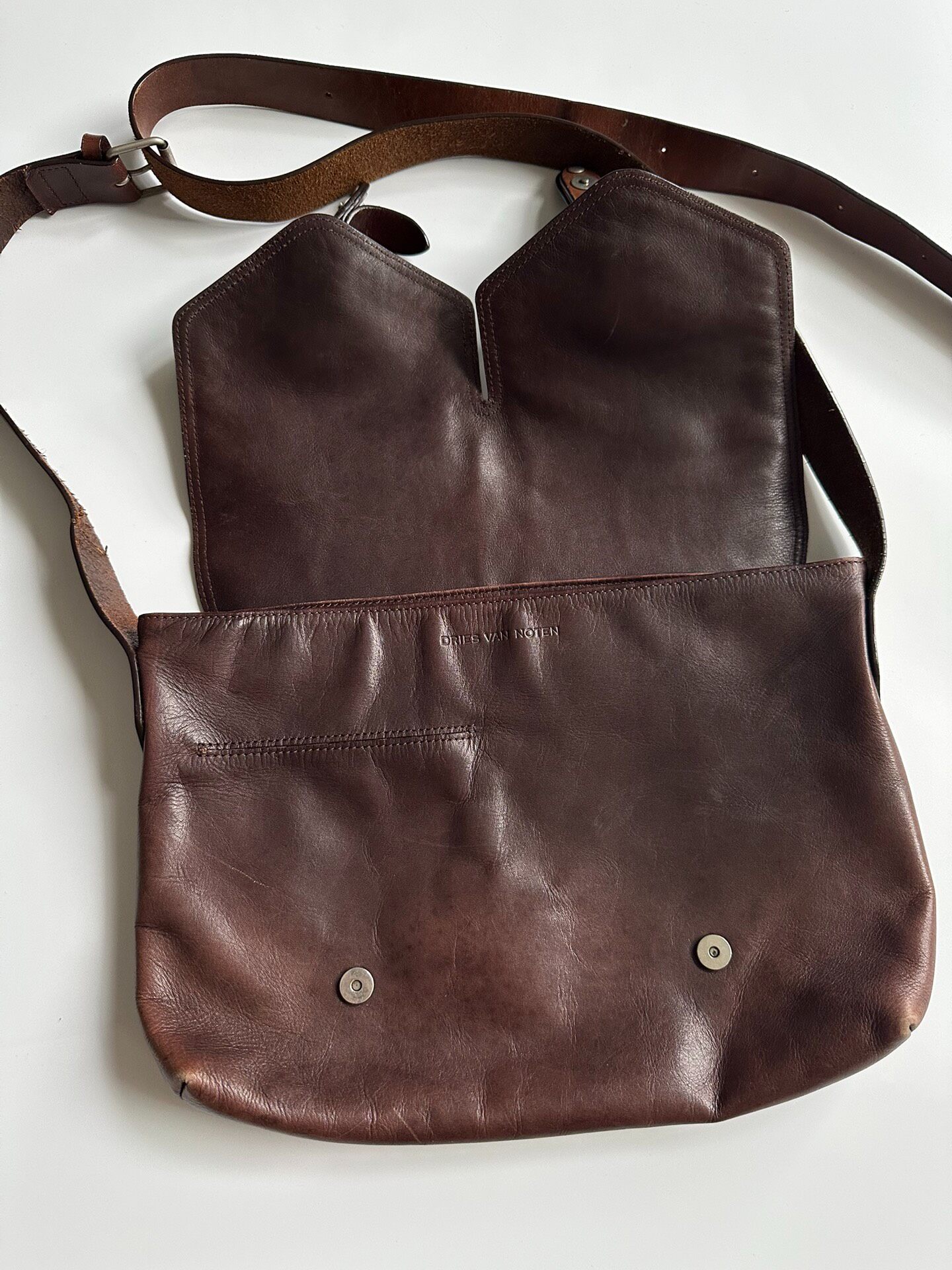 Dries Van Noten Vintage Leather Crossbody Bag — front