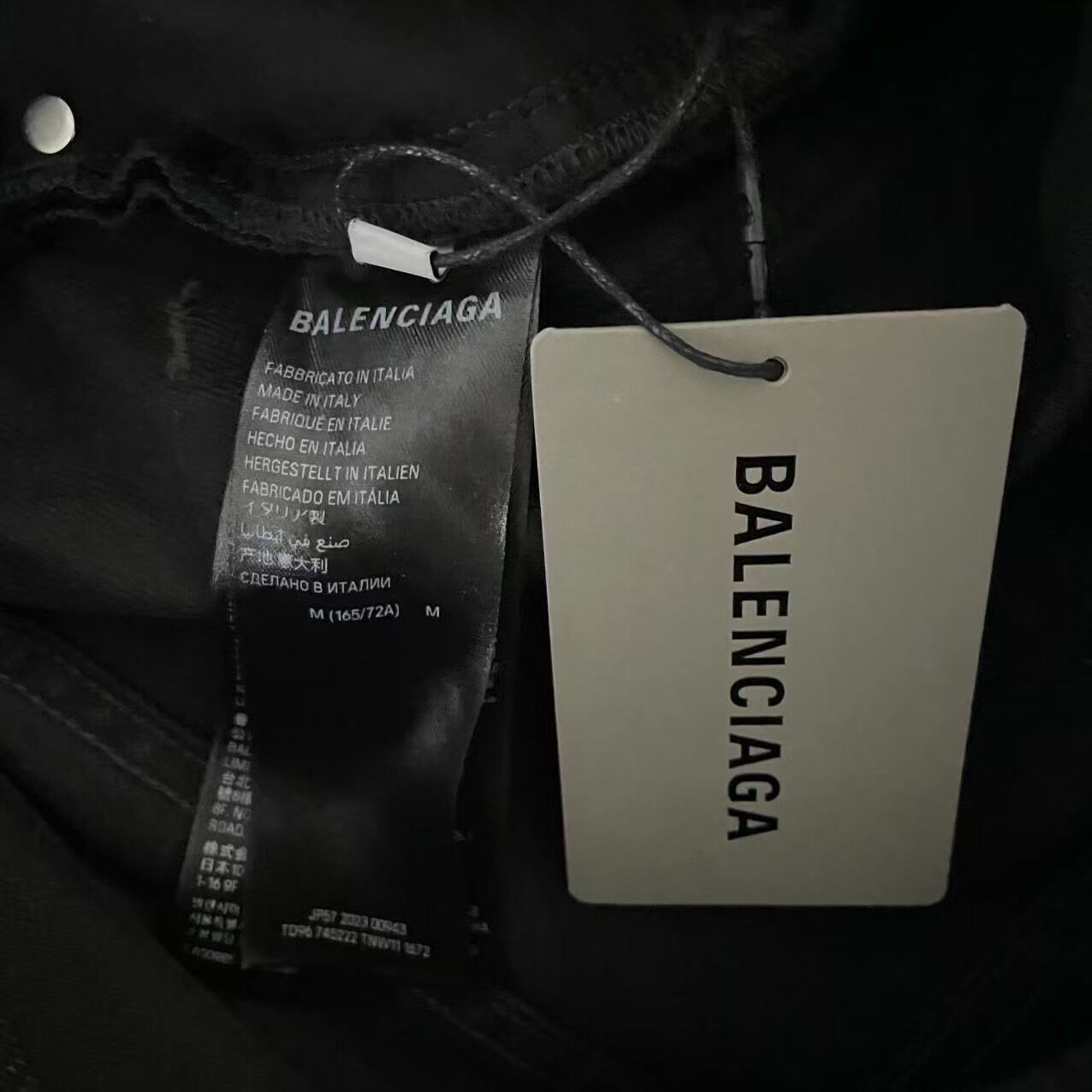 Balenciaga Black-Gray Washed Baggy Jeans — back