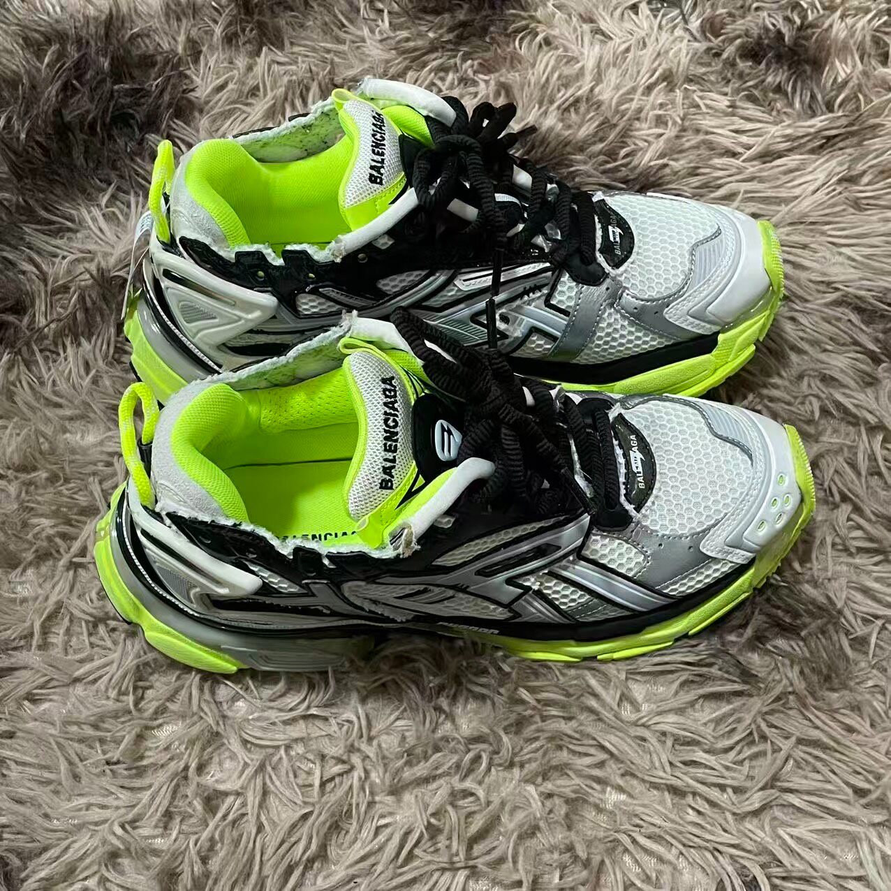 Balenciaga Runner Neon Green Sneakers — front