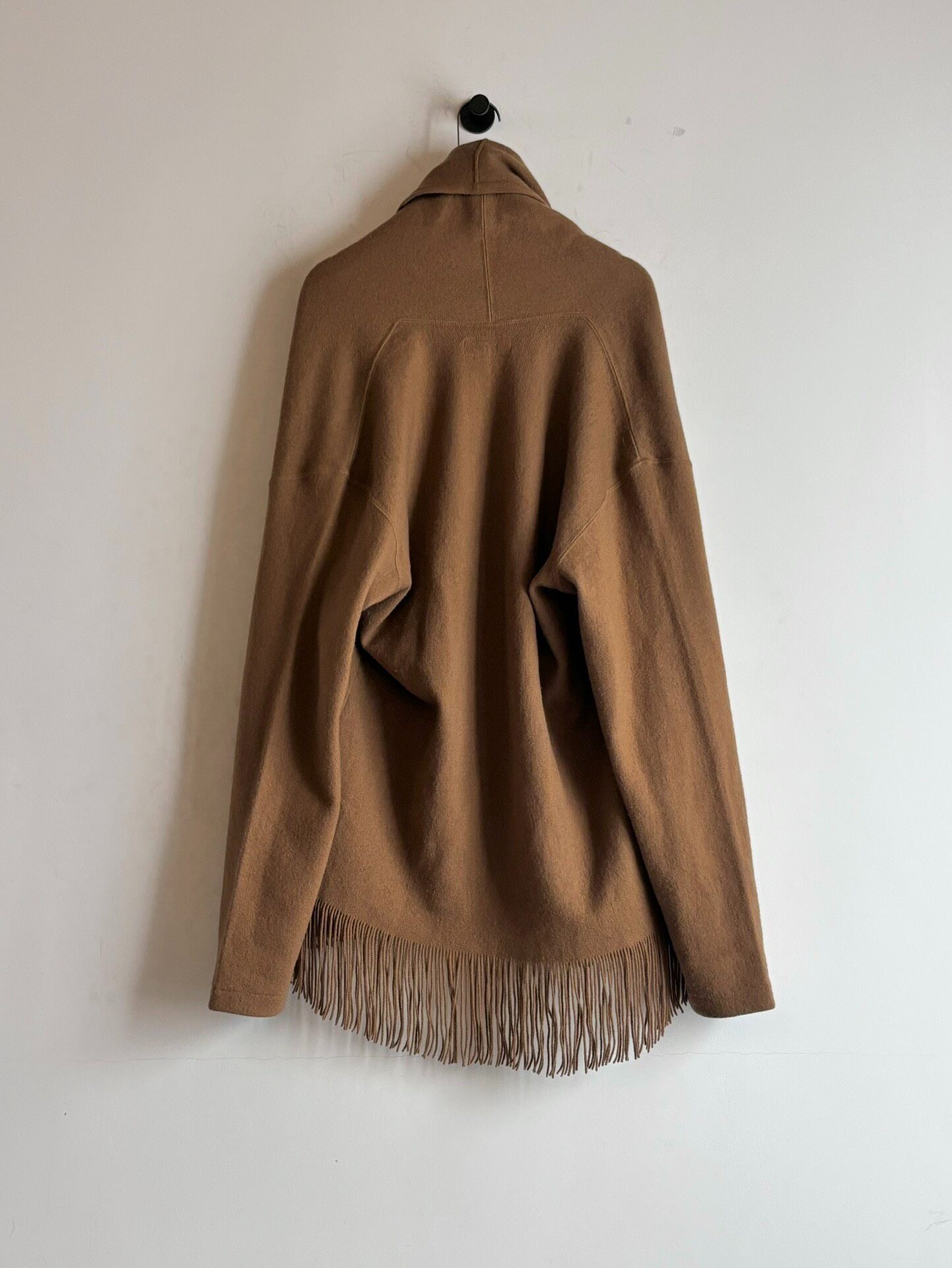 Yohji Yamamoto 80s Fringed Wool Coat — label
