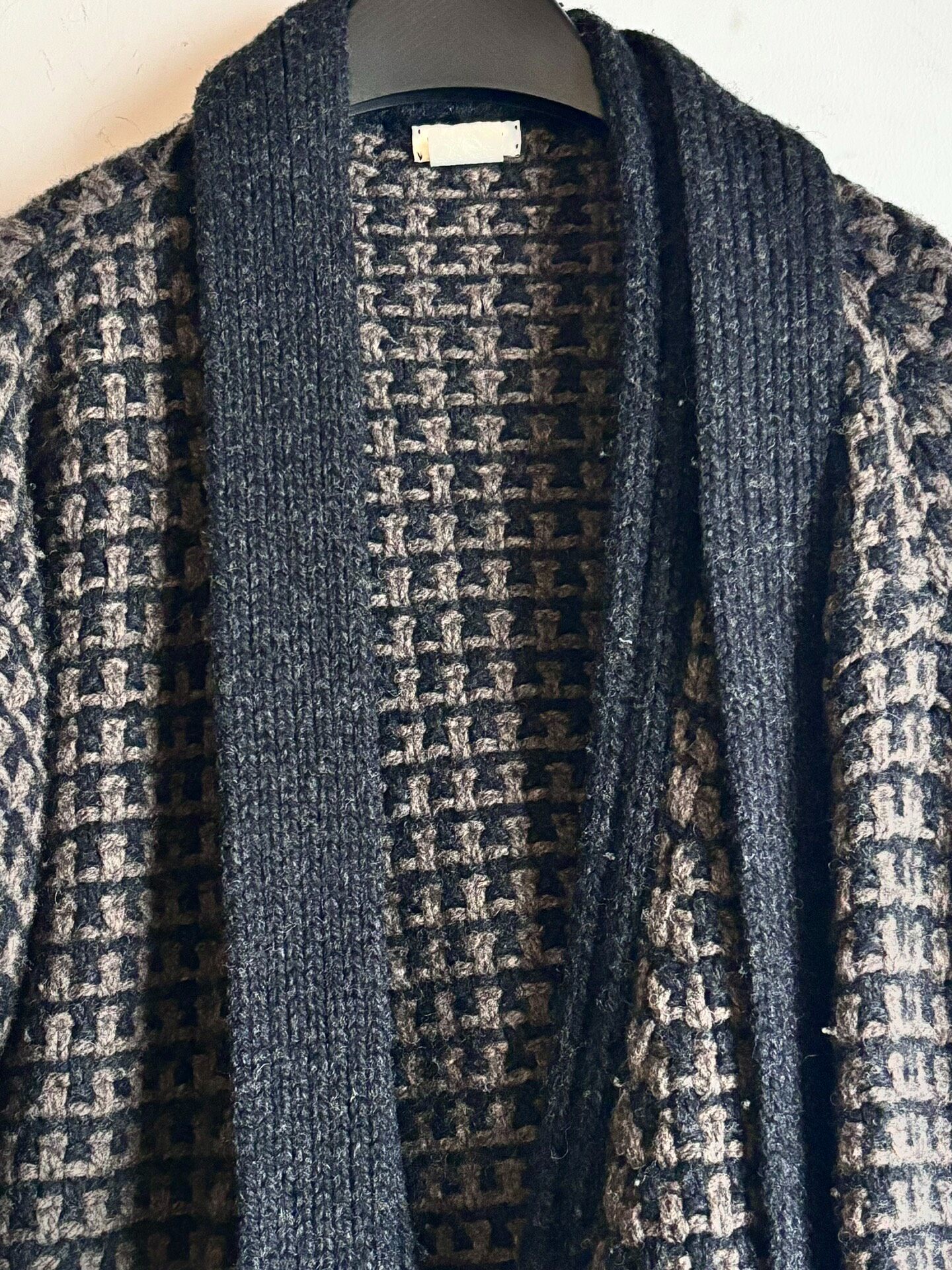 Dries Van Noten Checkered Robe Coat — detail