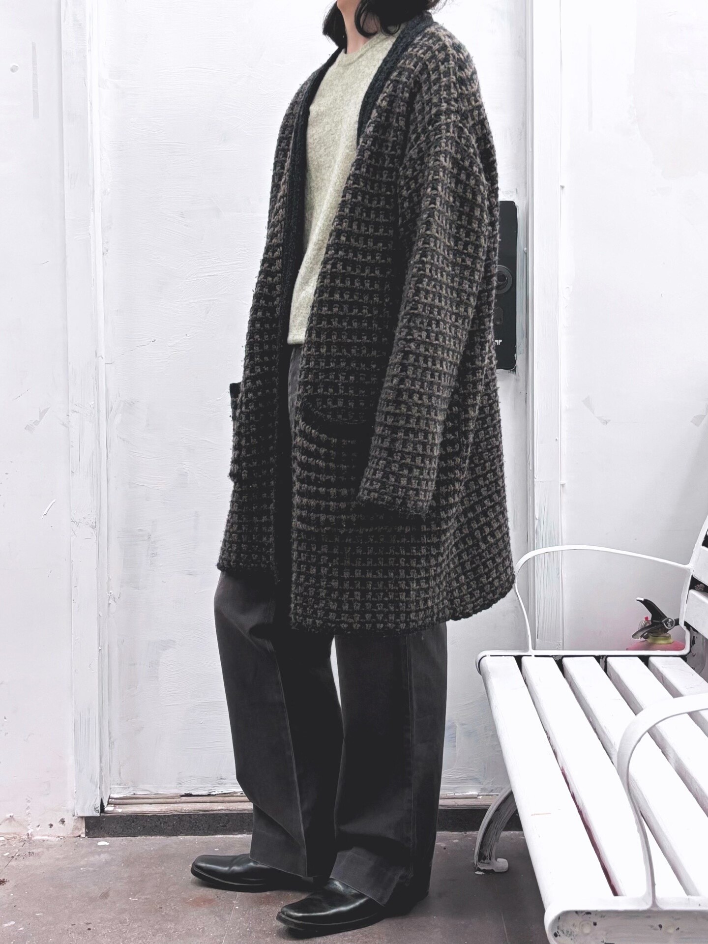 Dries Van Noten Checkered Robe Coat