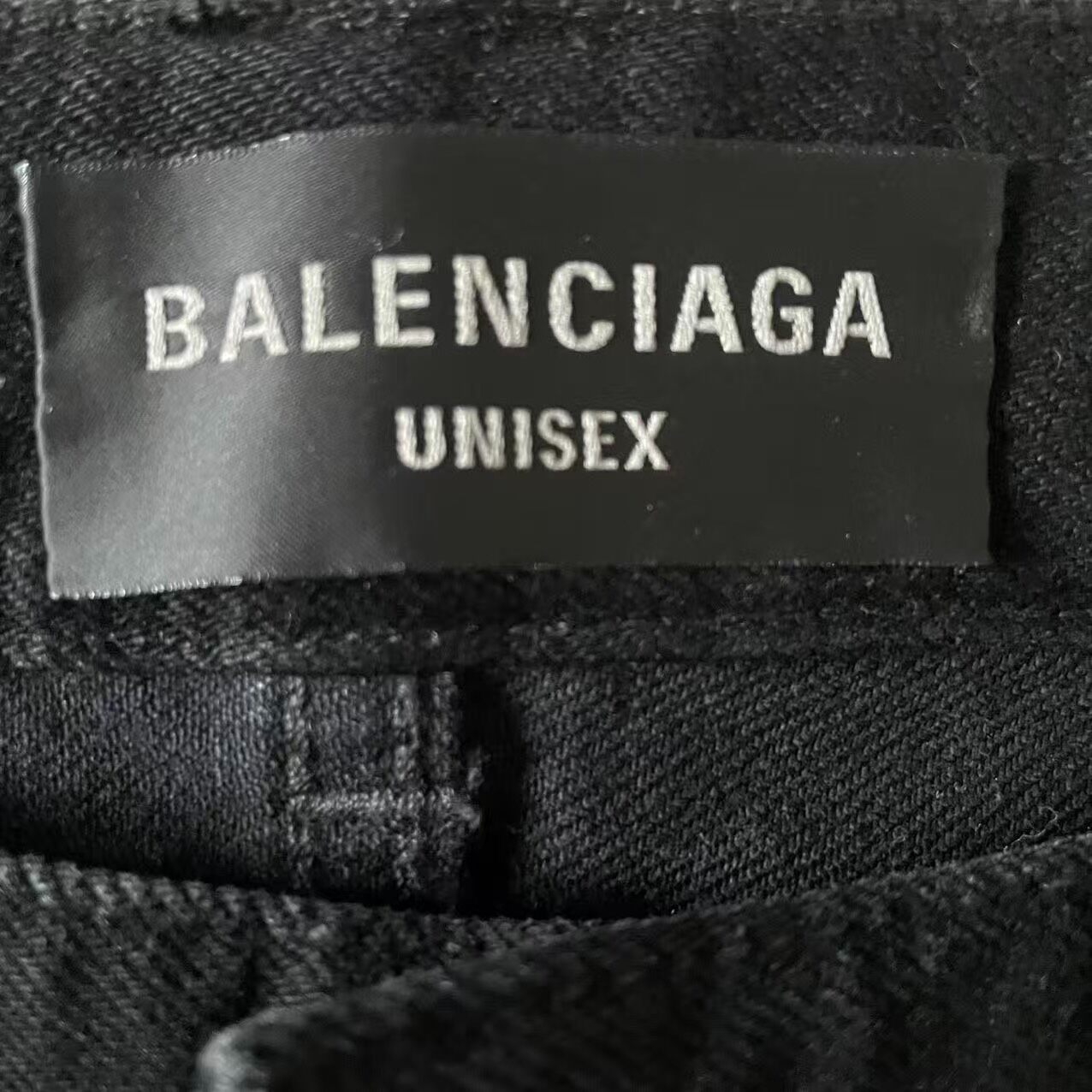 Balenciaga Double-Waist Distressed Jeans — detail