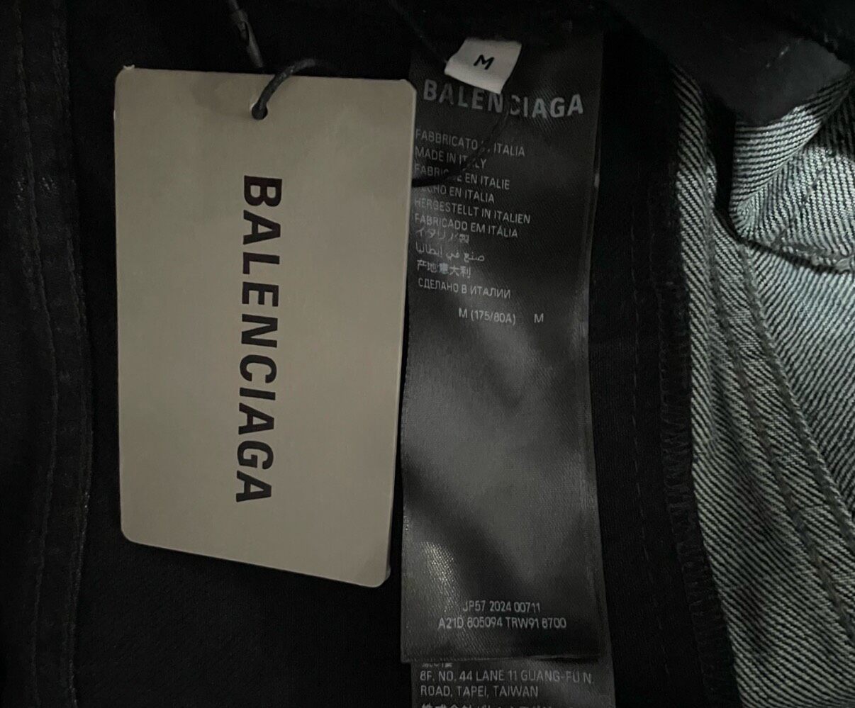Balenciaga Double-Waist Distressed Jeans — back