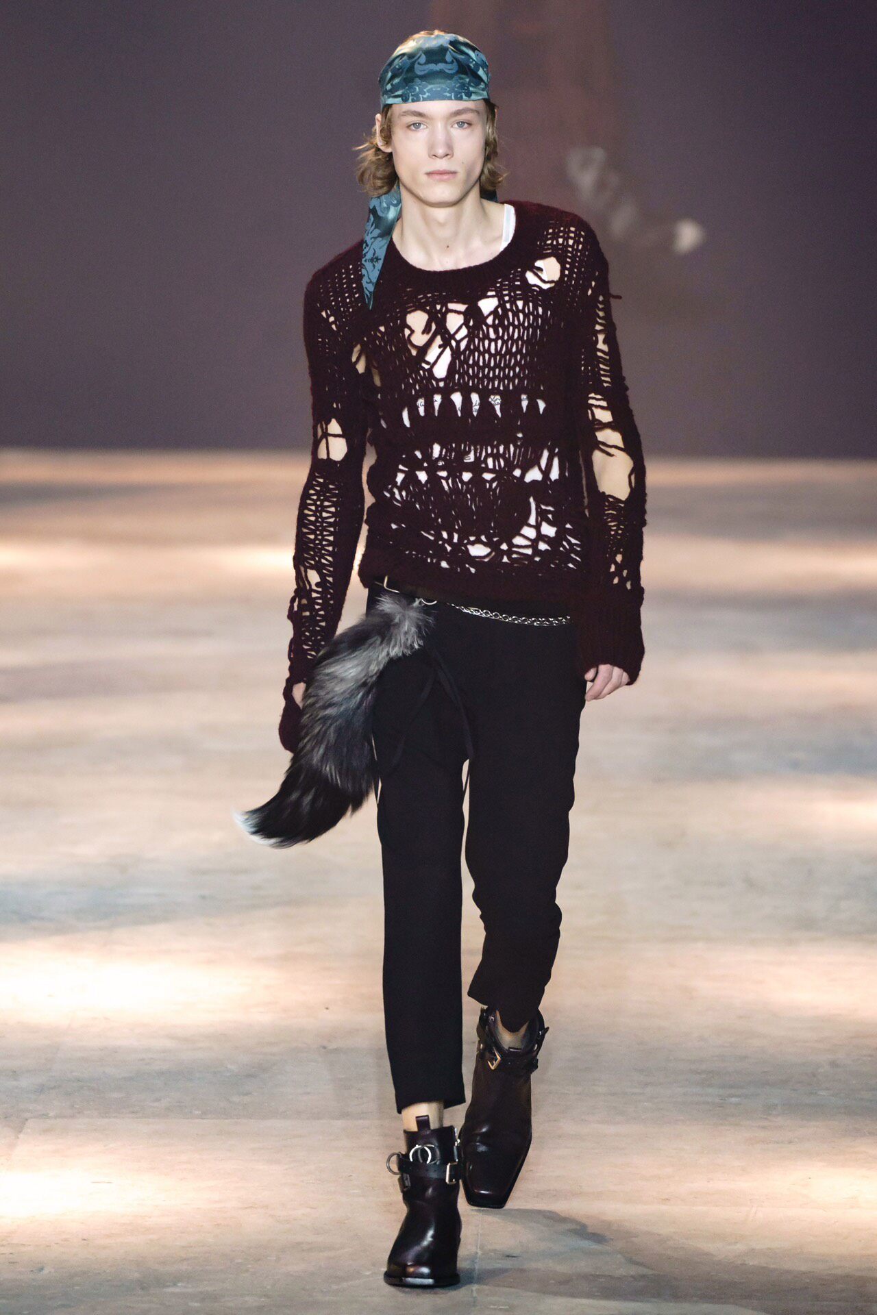 Alexander McQueen Fox Tail Keychain — label