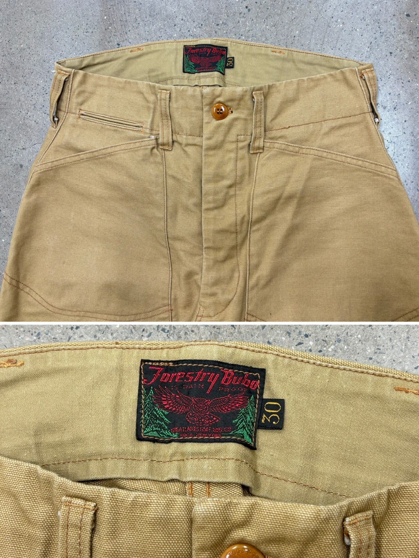Freewheelers Bear Mountain Work Pants Size 30 — label