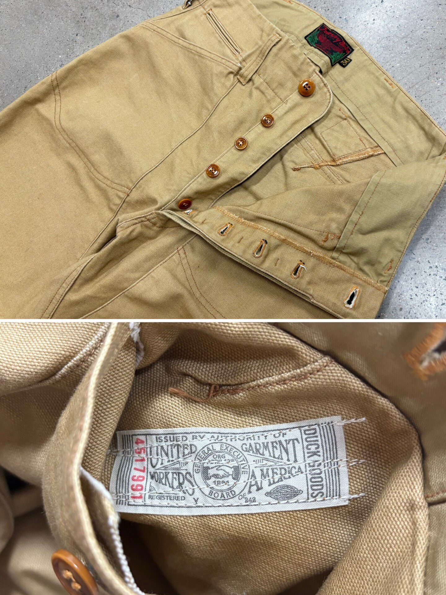 Freewheelers Bear Mountain Work Pants Size 30 — back