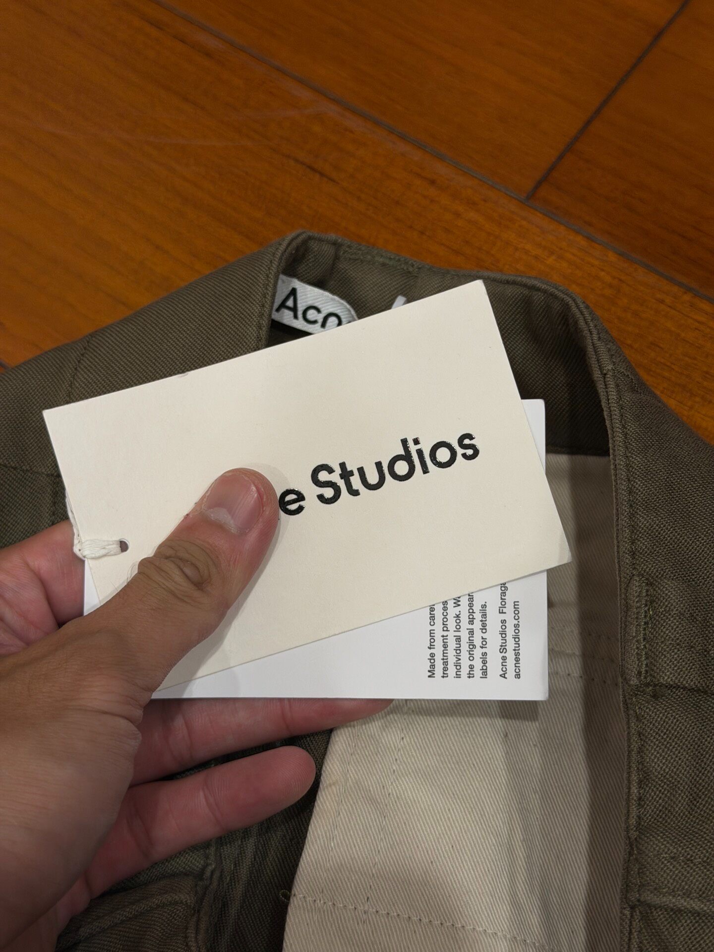 Acne Studios SS25 Olive Cargo Pants — back