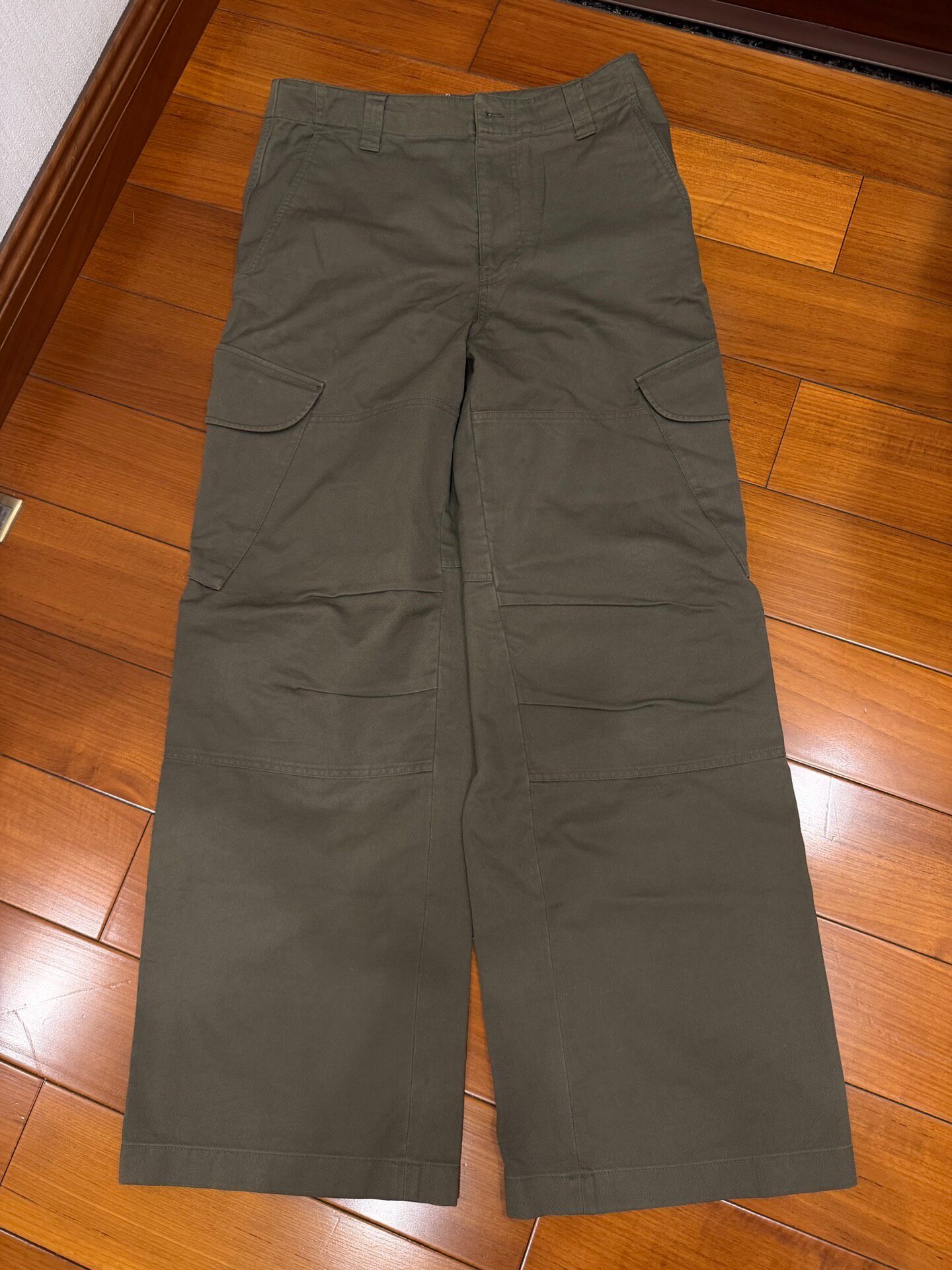 Acne Studios SS25 Olive Cargo Pants — front