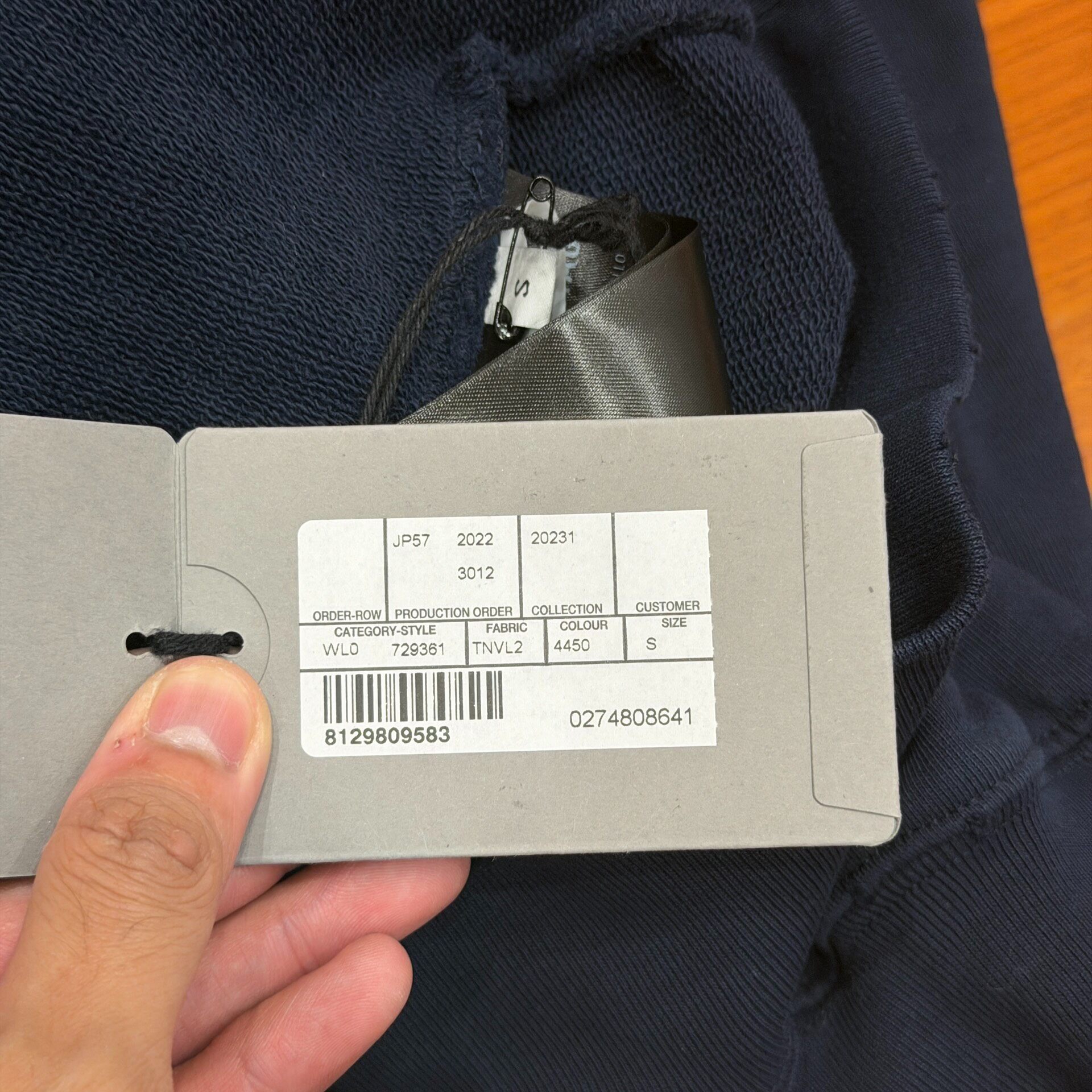 Balenciaga Navy Cracked Logo Hoodie — back